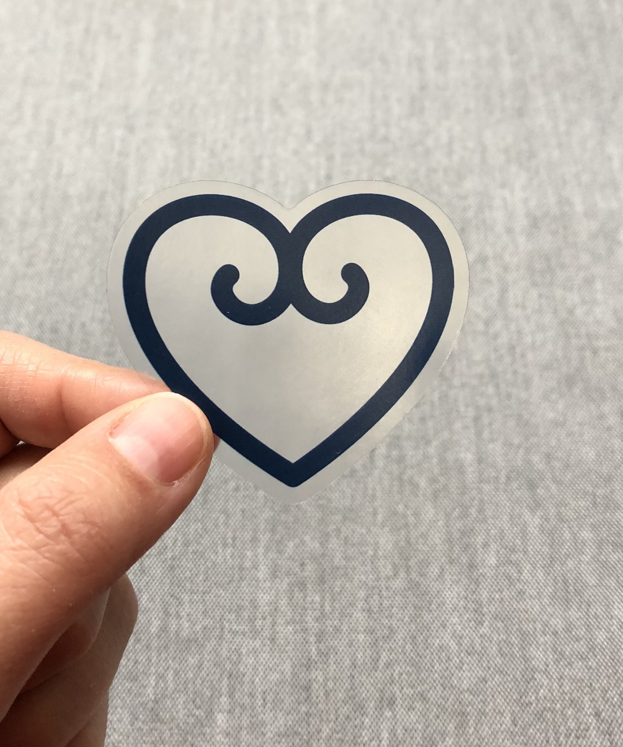 Cute Scandinavian Heart Sticker Vinyl Navy