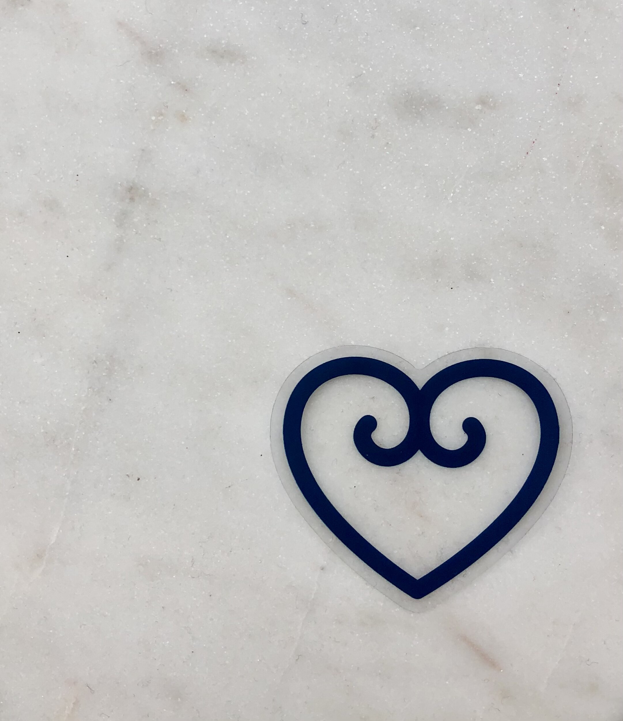 Cute Scandinavian Heart Sticker Vinyl Navy