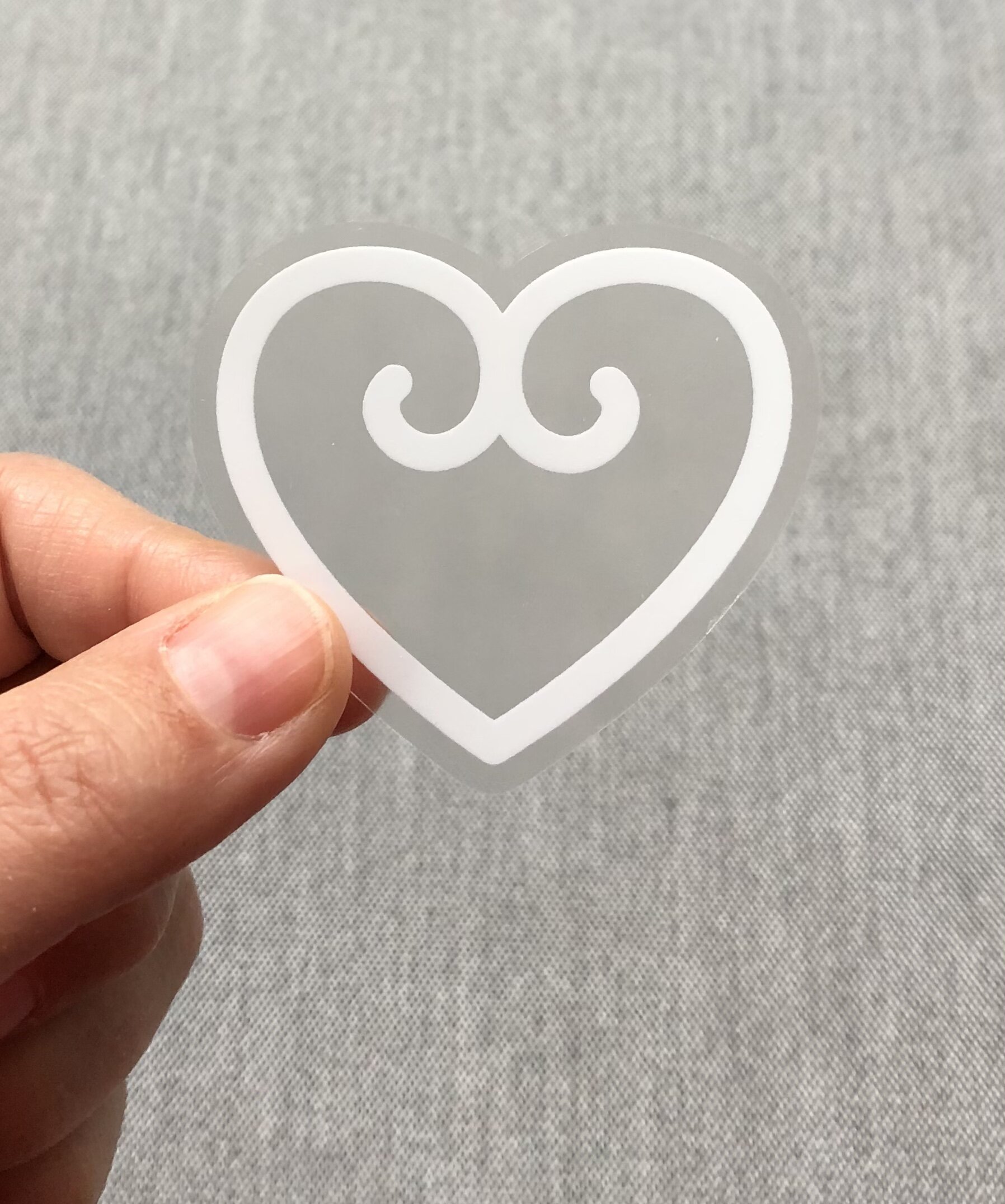 Cute Scandinavian Heart Sticker Vinyl White