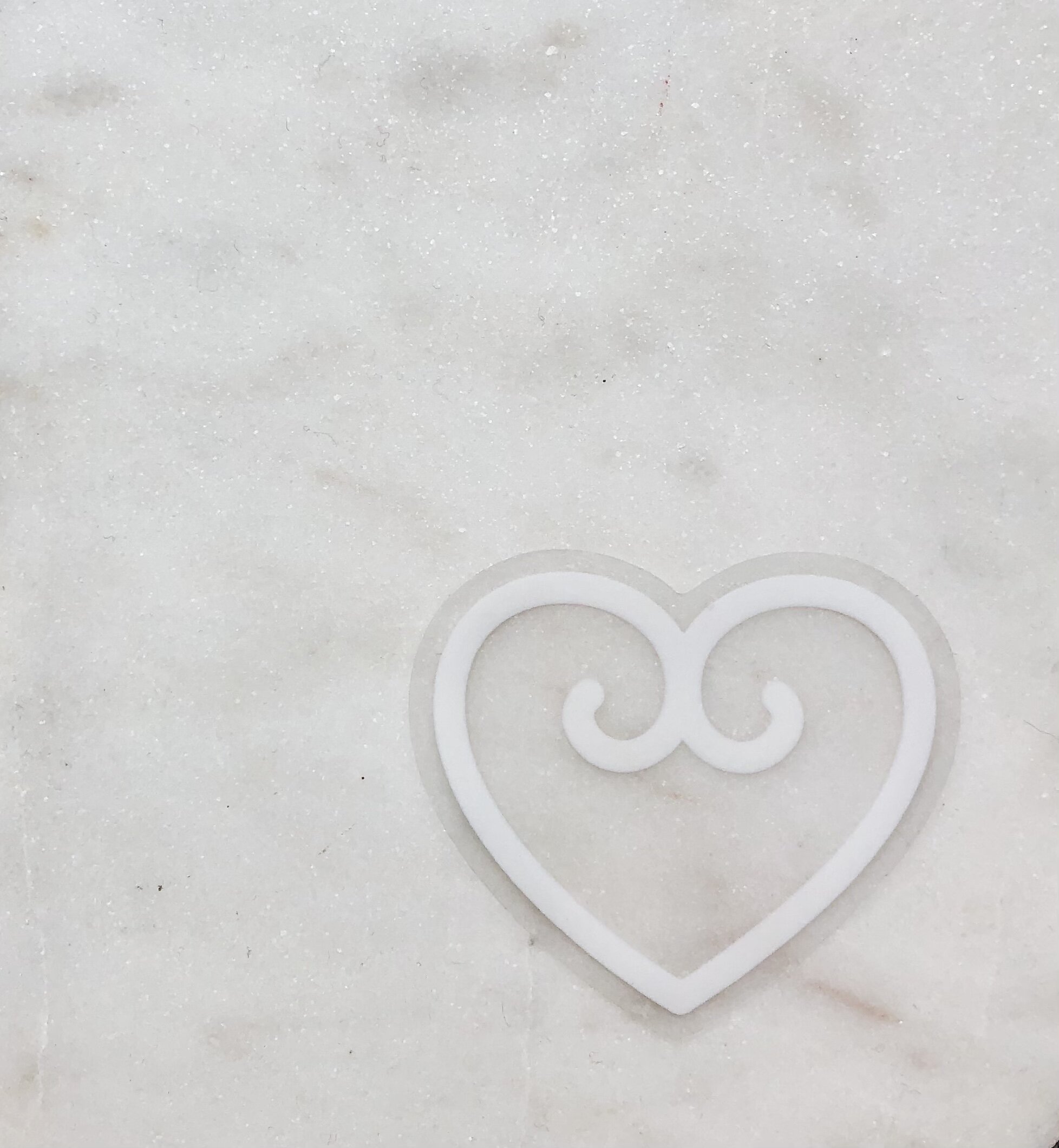 Cute Scandinavian Heart Sticker Vinyl White