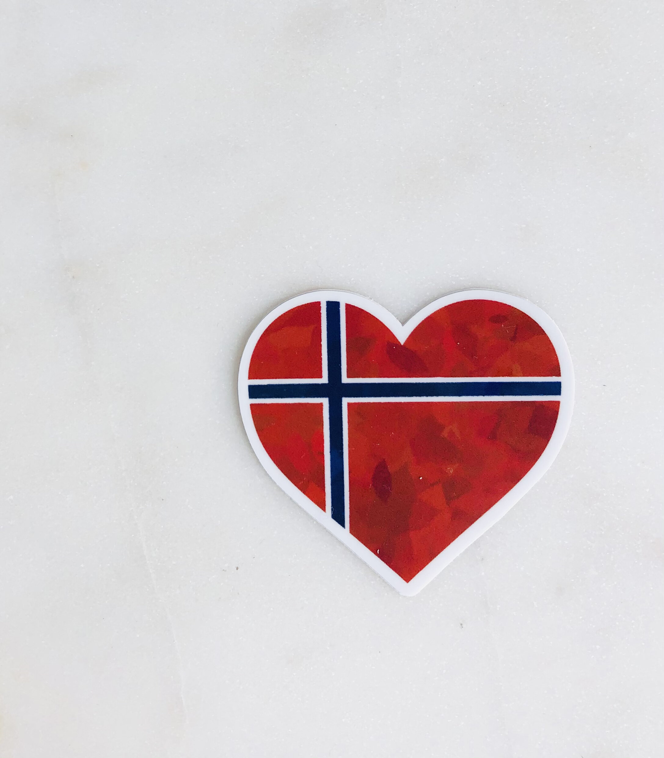 Norwegian Heart Flag, Norway Flag Sticker, Scandinavian Heart Sticker