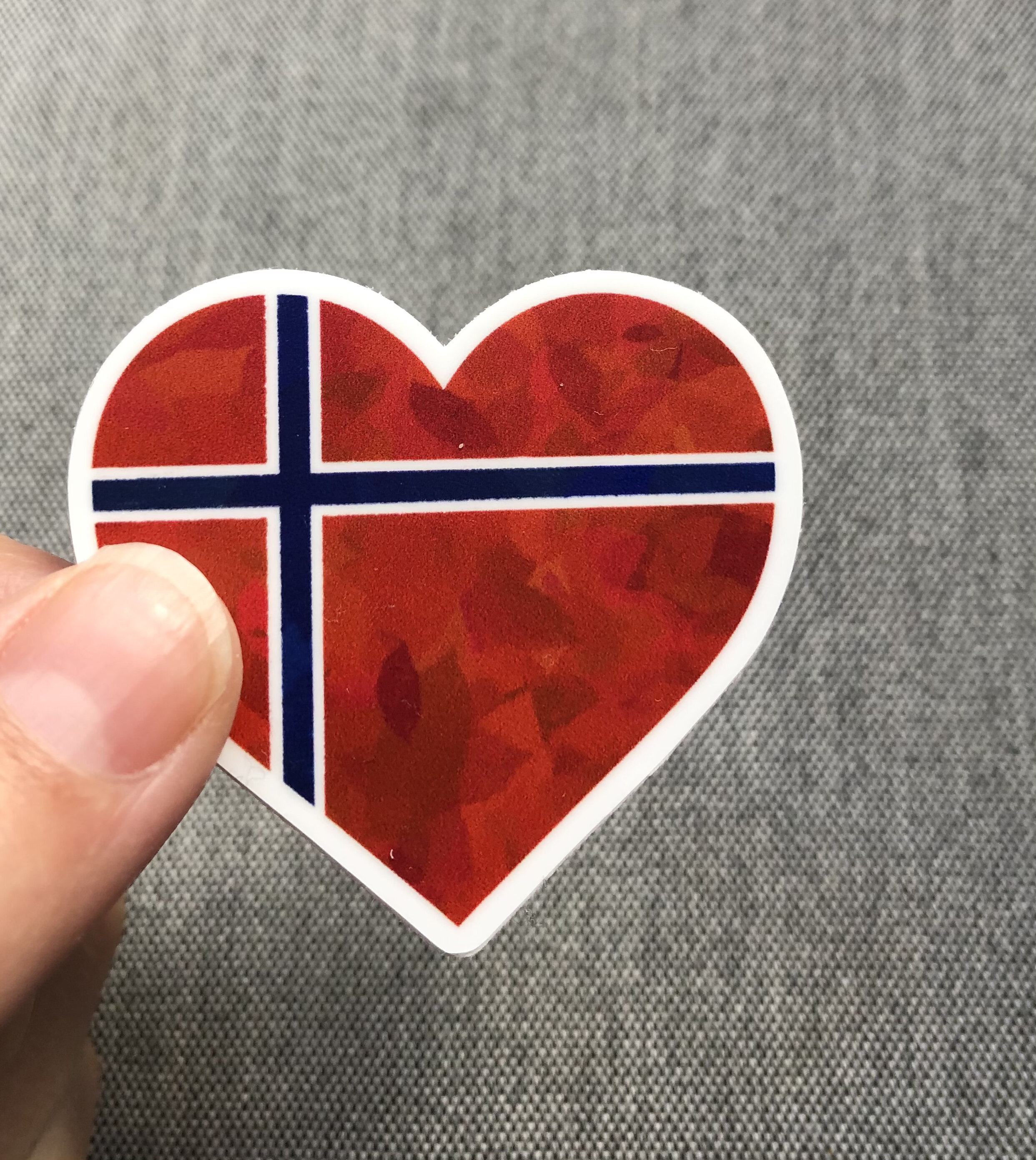 Norwegian Heart Flag, Norway Flag Sticker, Scandinavian Heart Flag Sticker