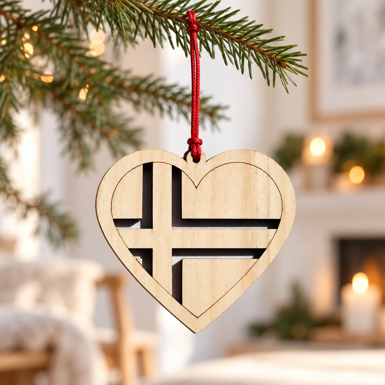 Norwegian Flag Heart Ornament