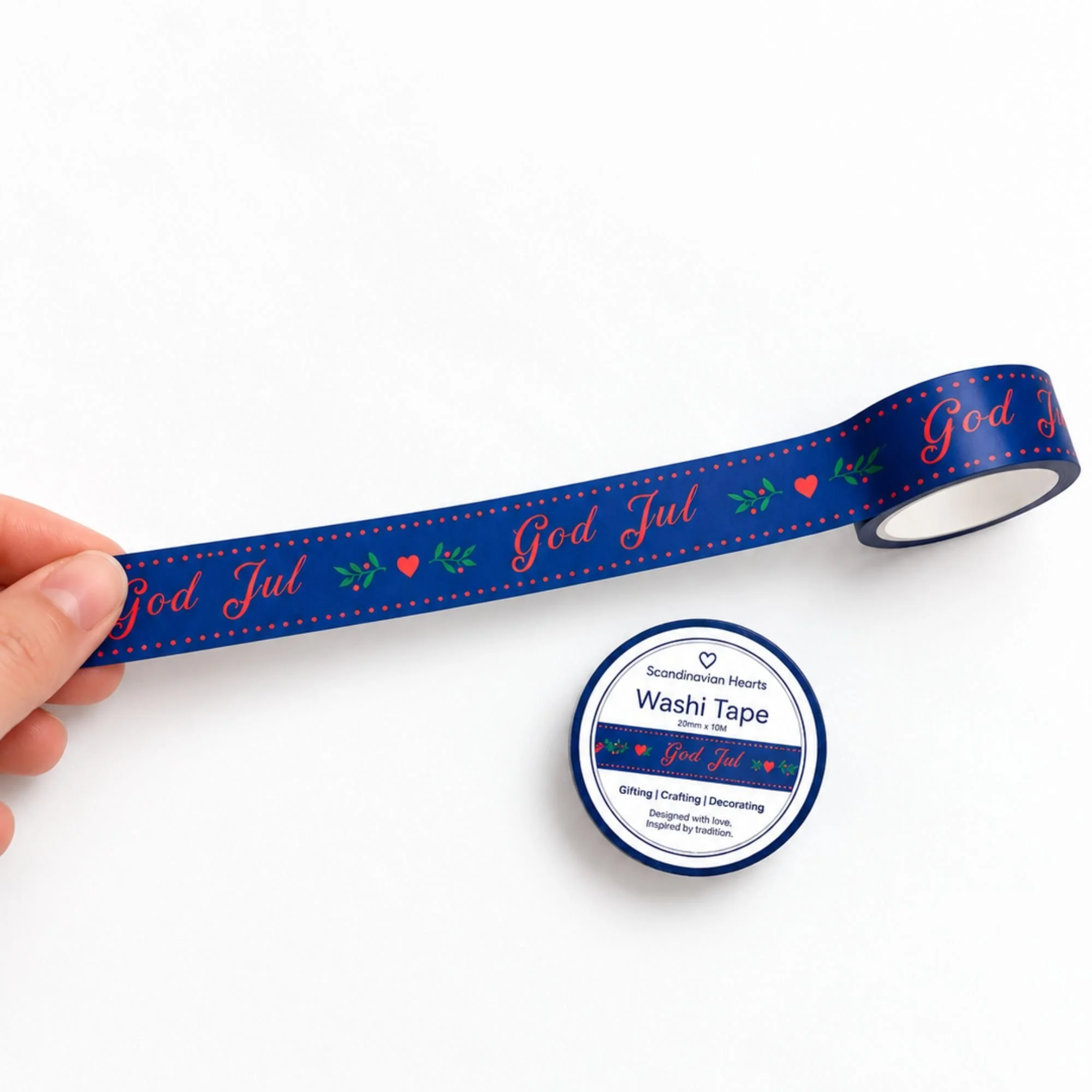 God Jul Washi Tape Blue Hand Holding.jpg