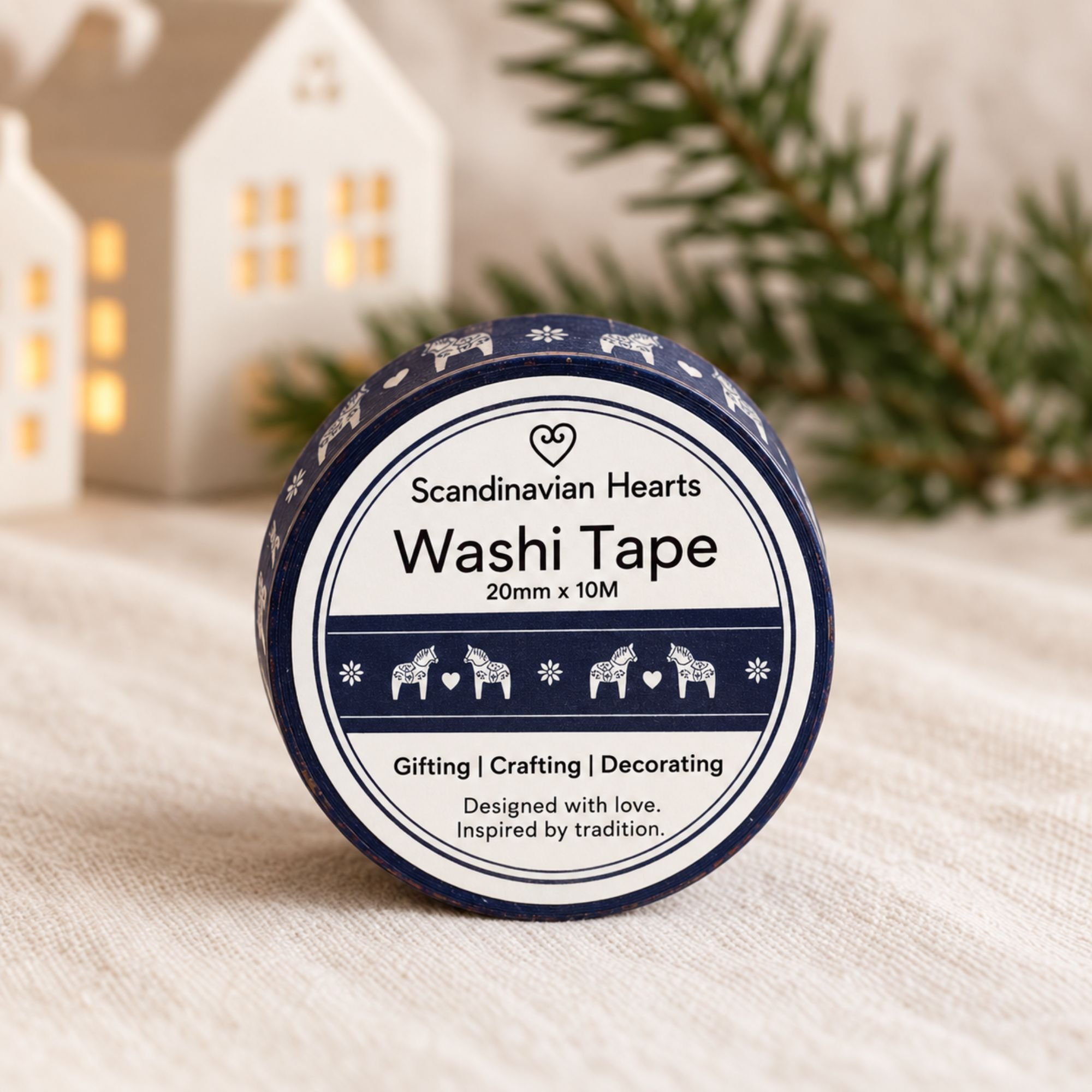 Dala Horse Blue Washi Tape Label.jpg