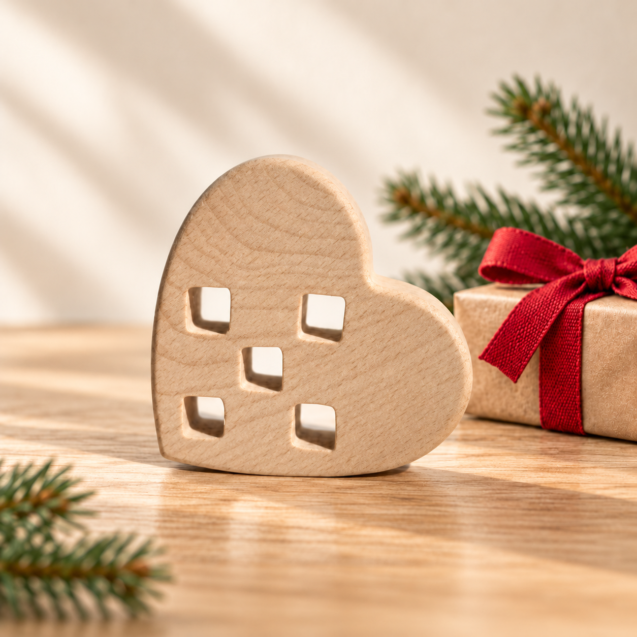 Pale beechwood heart with five cutouts.png