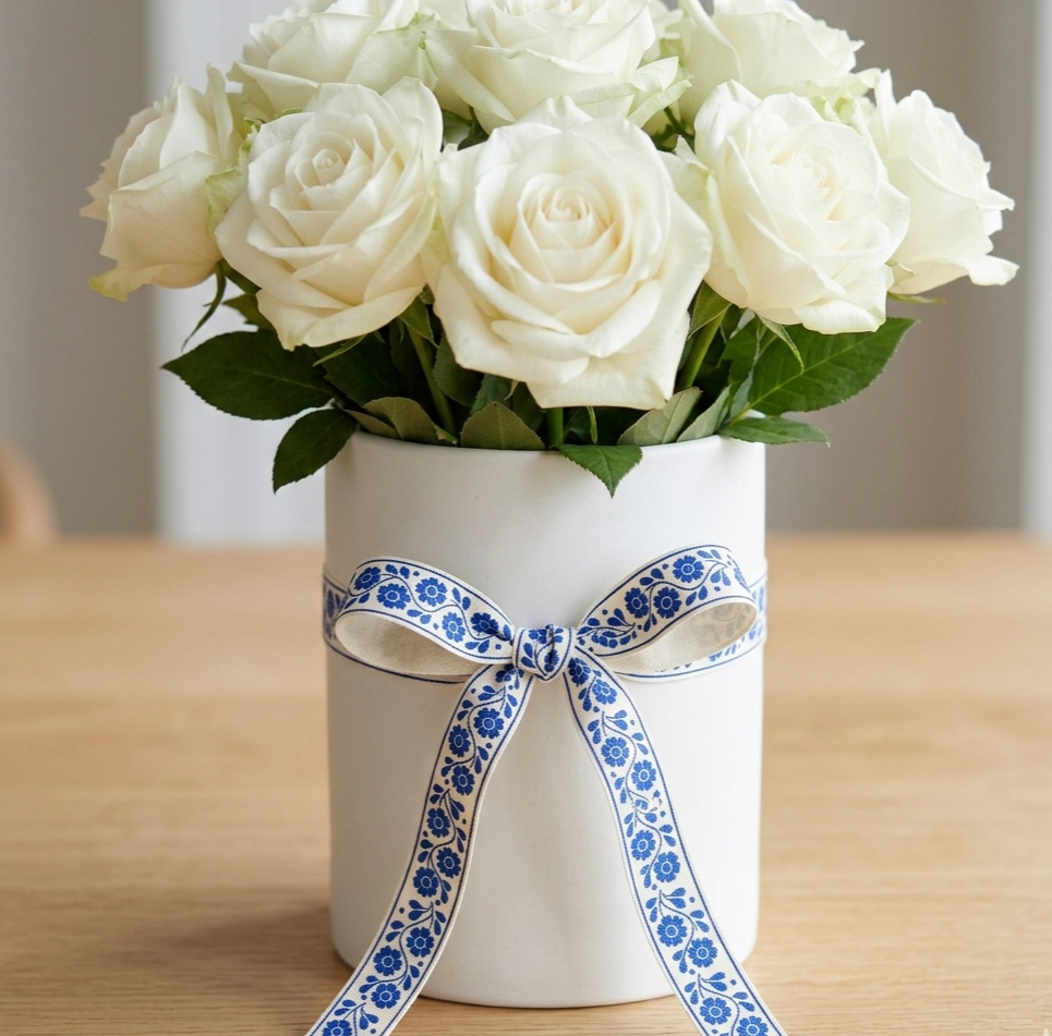 Blue+Floral+Cotton+Ribbon+White+Roses+White+Ceramic+Vase.png