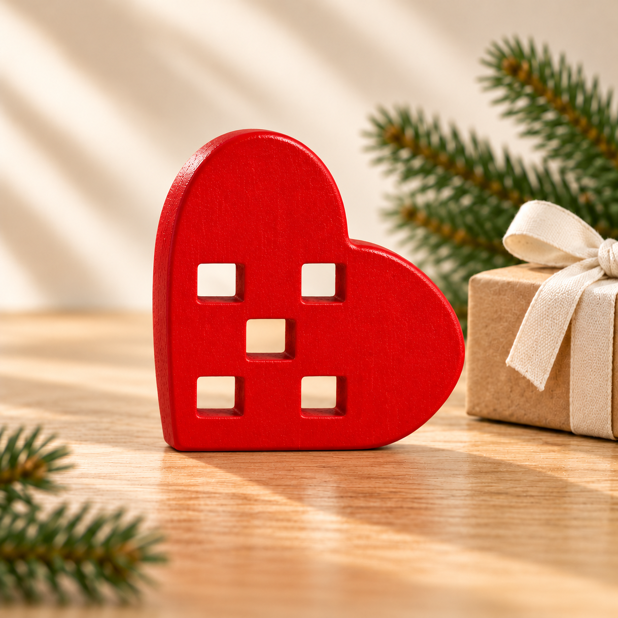 Woven Wood Decorative Heart