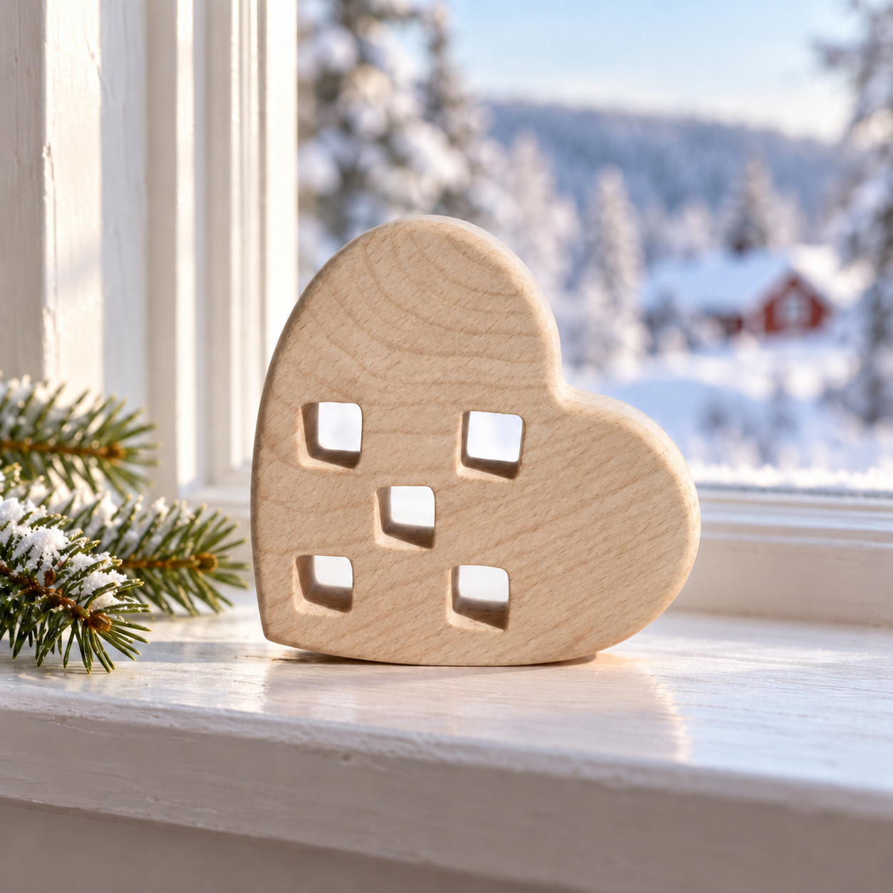 Pale beechwood heart with five square cutouts.png