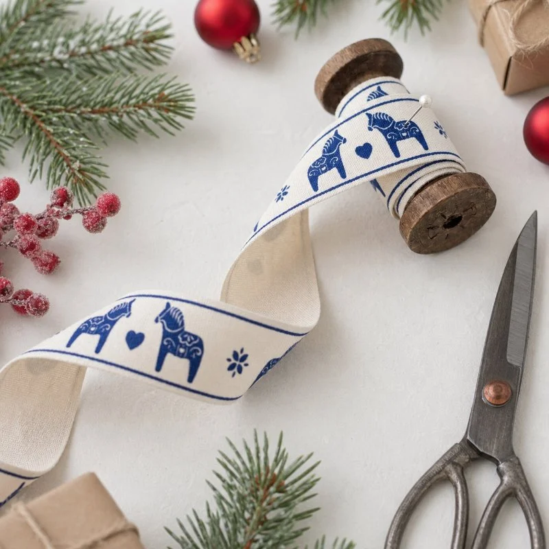 Blue dala Horse Ribbon on Spool.jpg