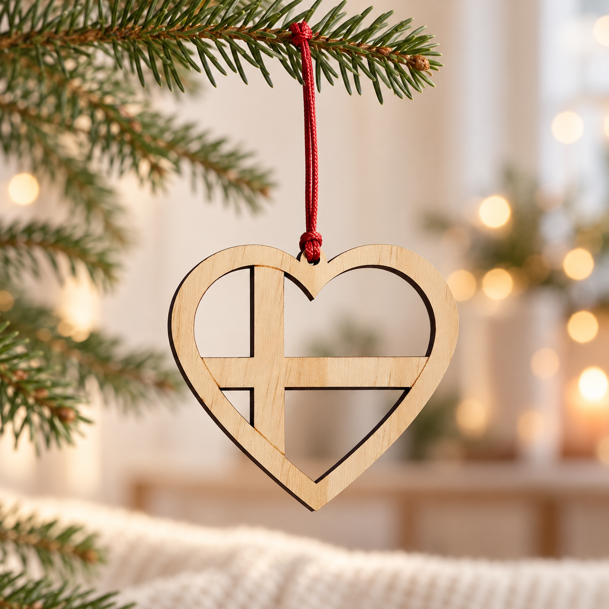 Nordic wooden heart ornament on fir branch.png