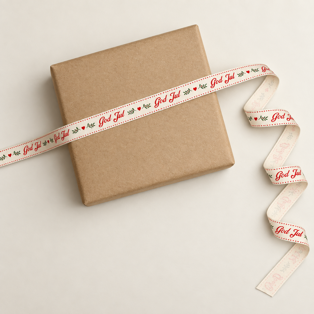 Scandinavian Christmas Ribbon God Jul