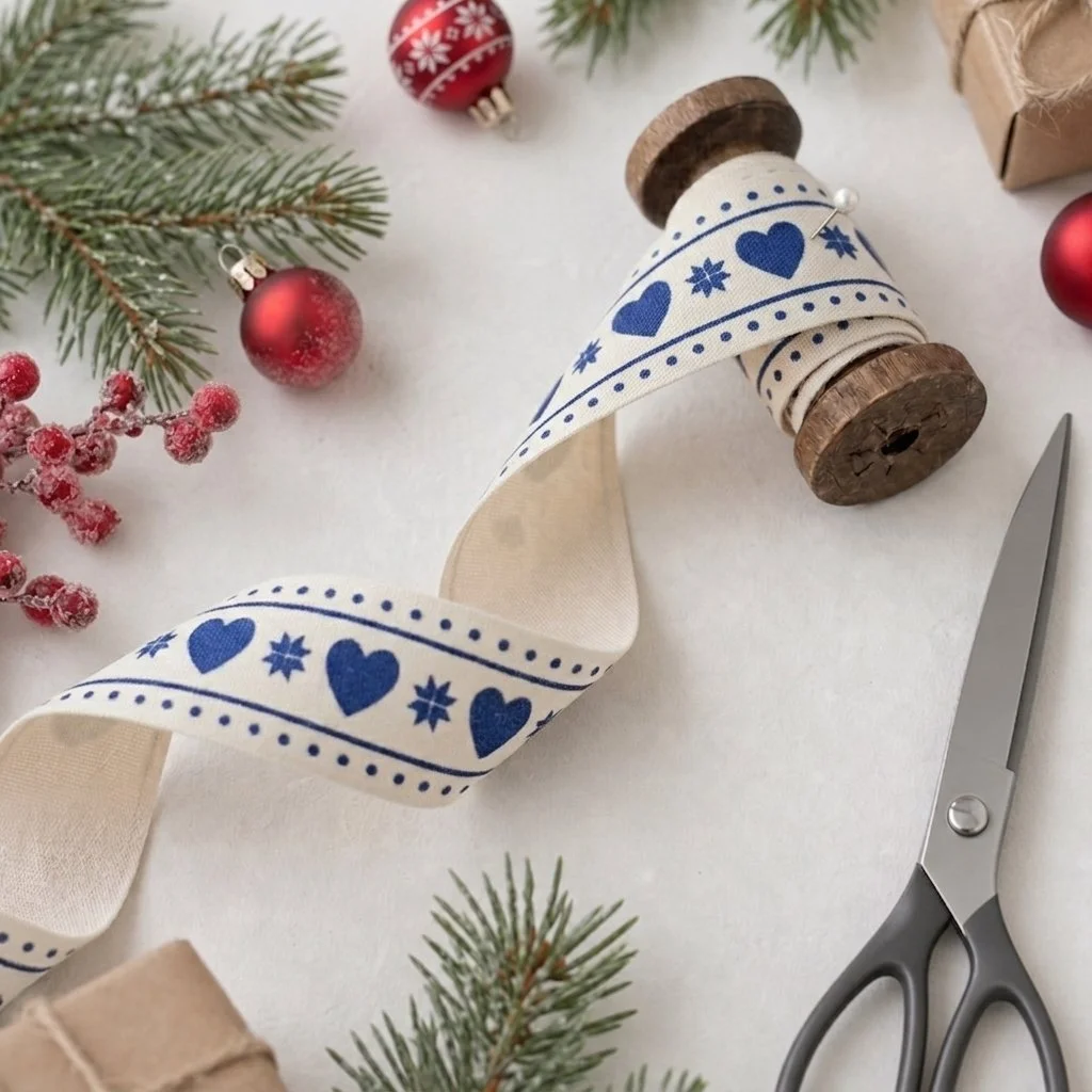 Blue Heart Ribbon Christmas Flatlay Spool.jpeg