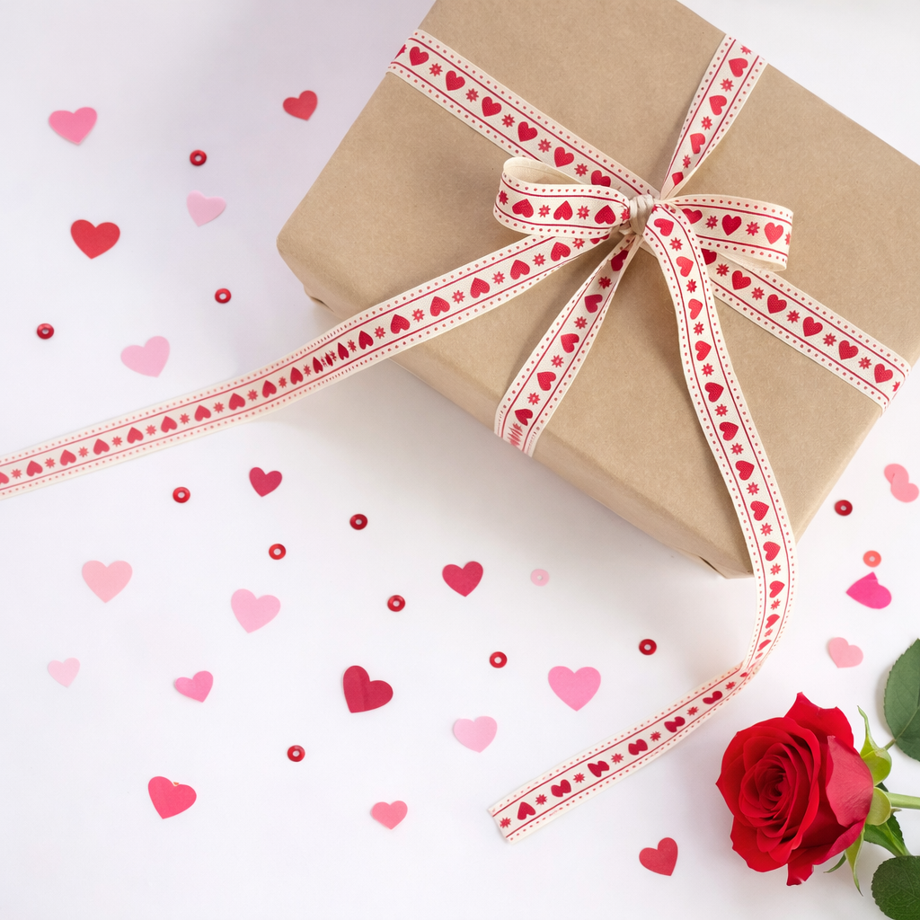 Red Heart Cotton Ribbon Valentines Day Gift Box.png