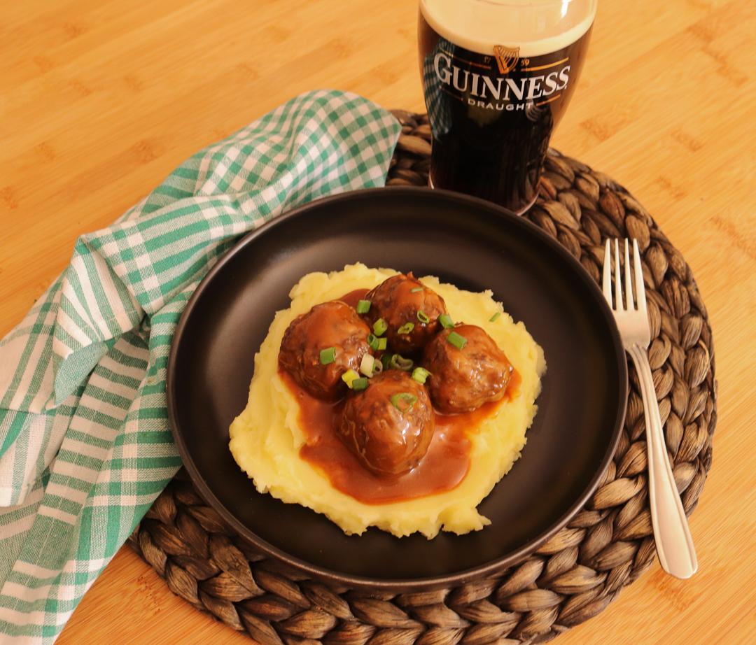 Mäsové guľky na čiernom pive Guinness