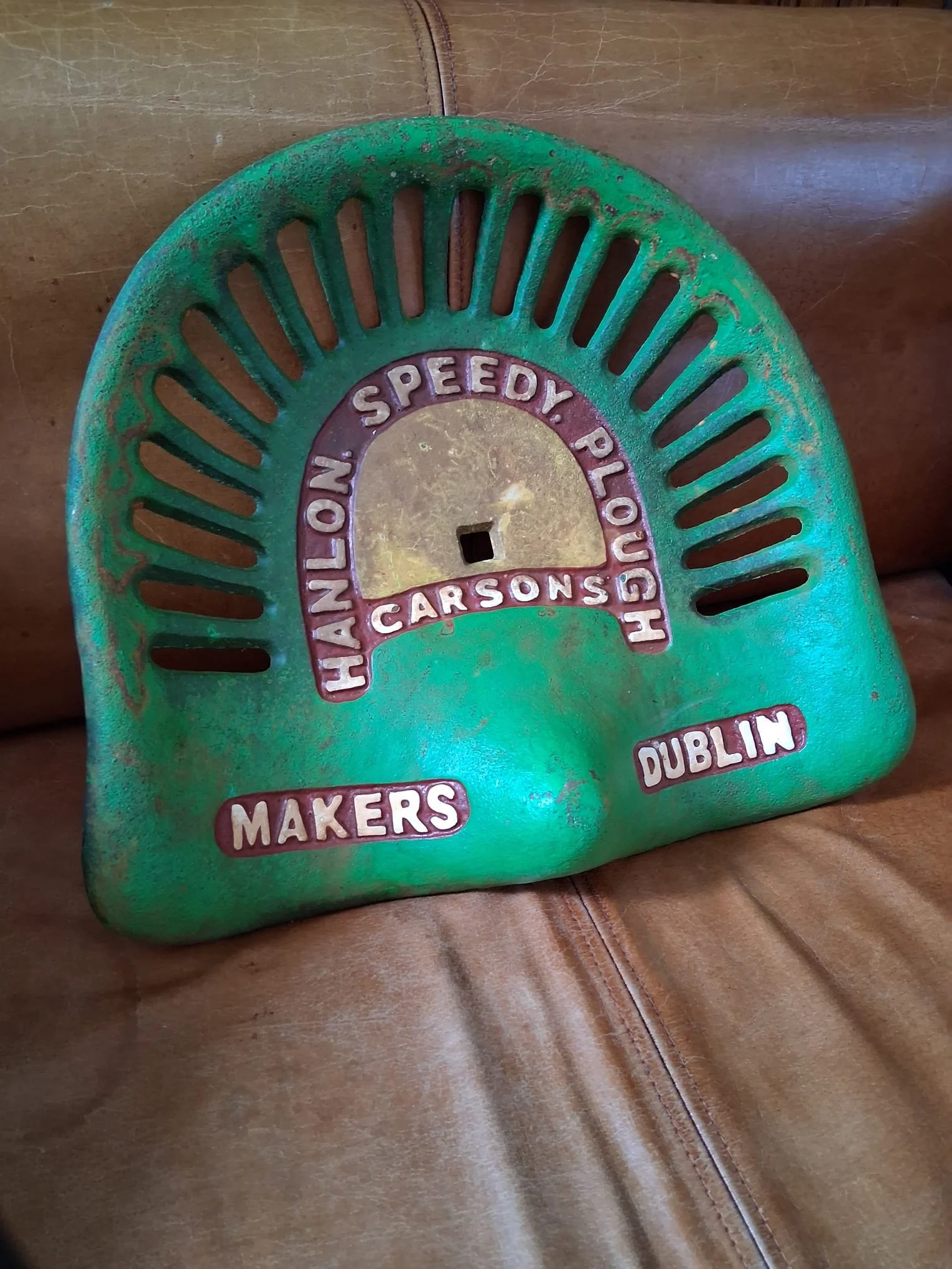 Ultra rare Dublin agricultural machinery seat, cast iron