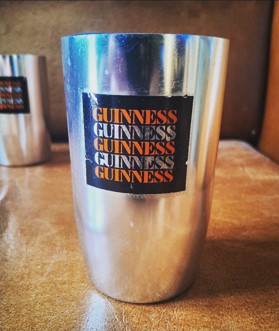 Vintage original Guinness aluminium lithographed drinking beaker