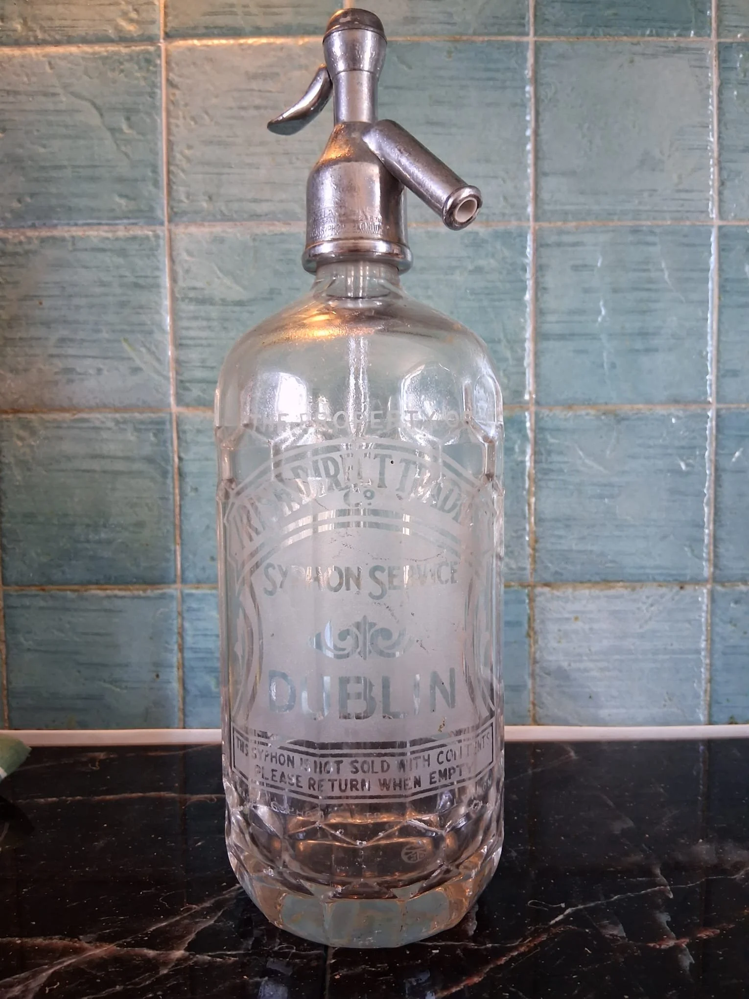 Rare Dublin Irish Direct Trading Co Soda Syphon
