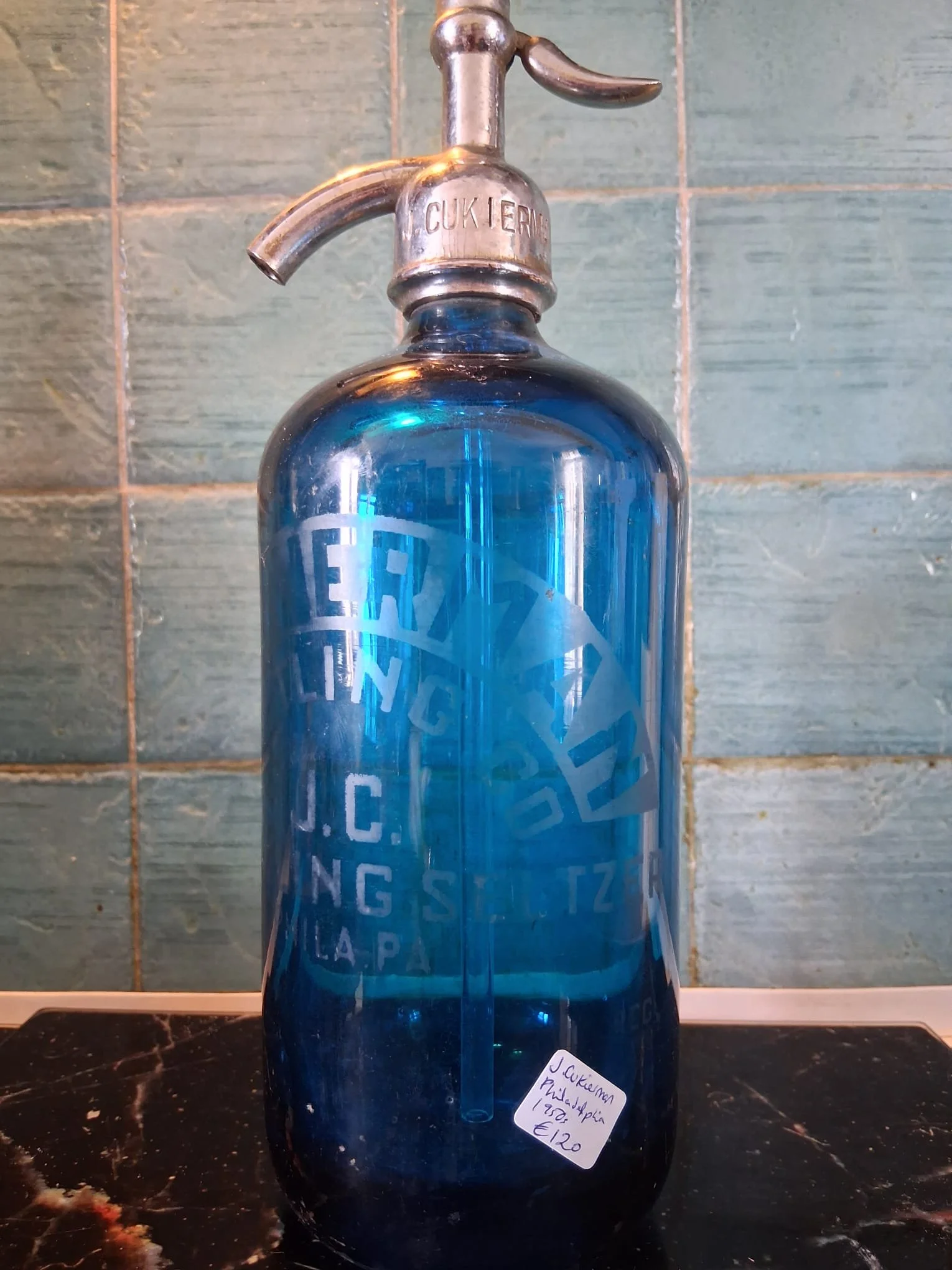 J Cukierman Bottling Co Syphon