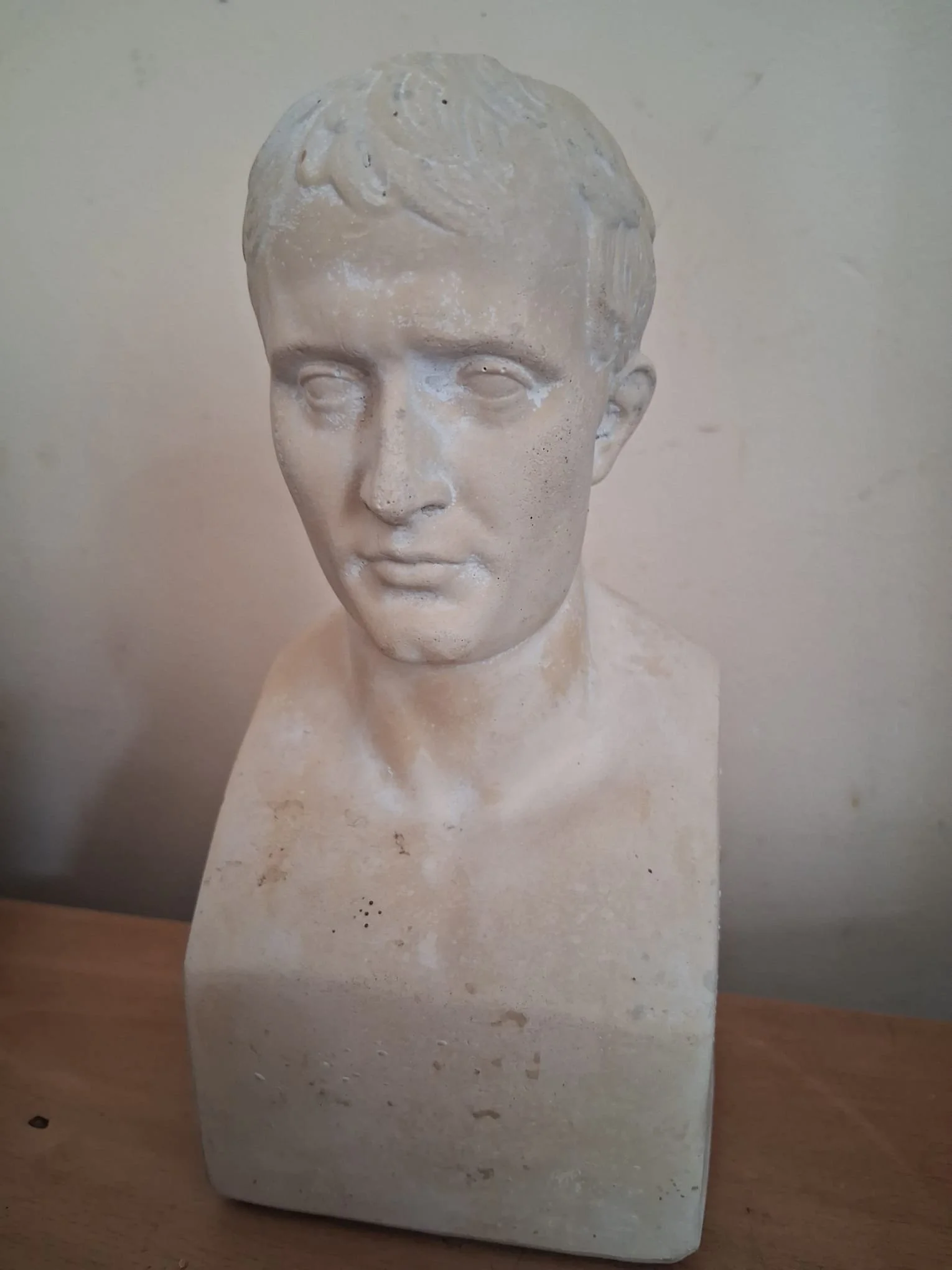 Small signed plaster bust of Emperor Napoleon