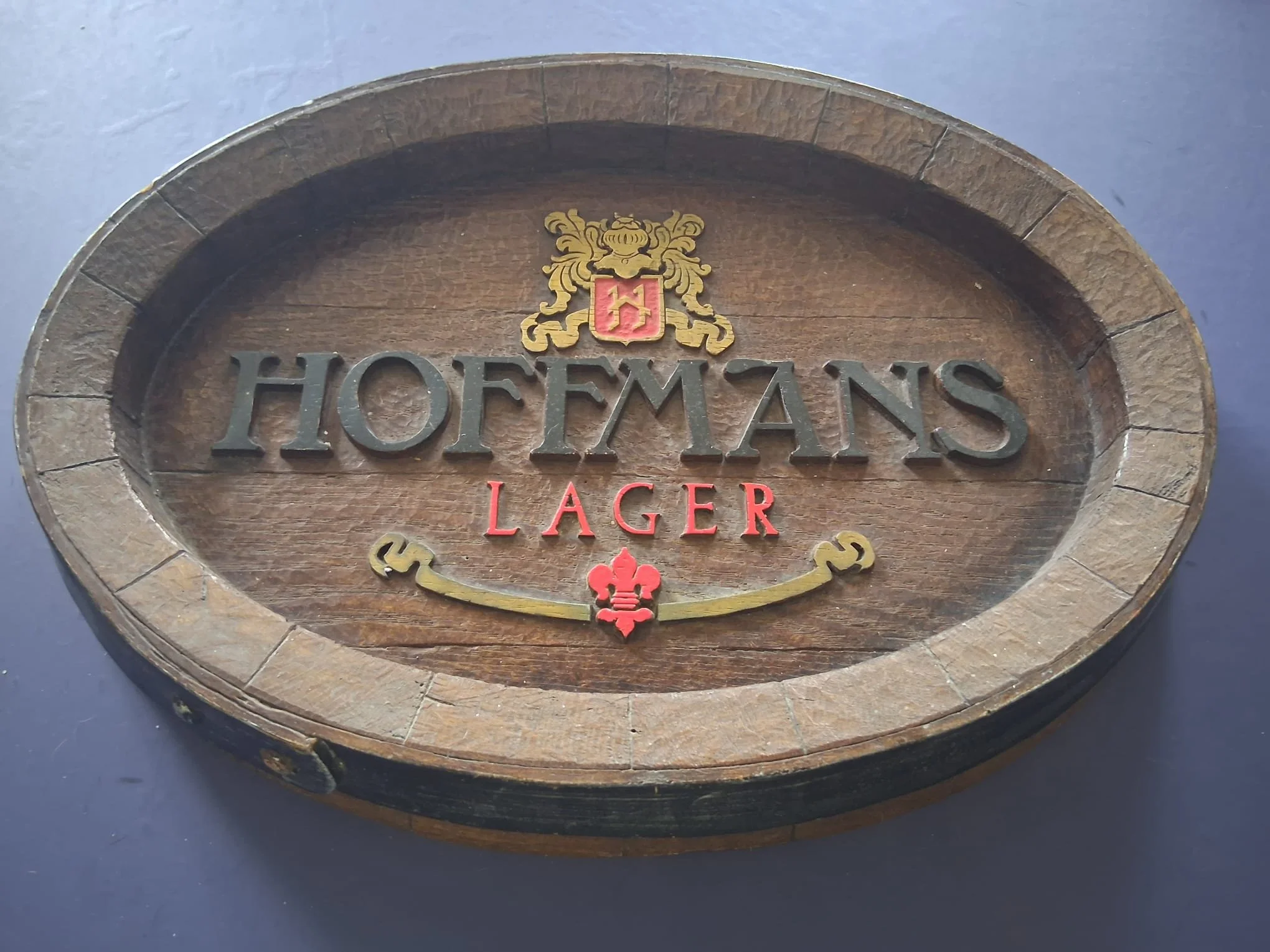Rare Hoffman's Waterford Barrel End Sign