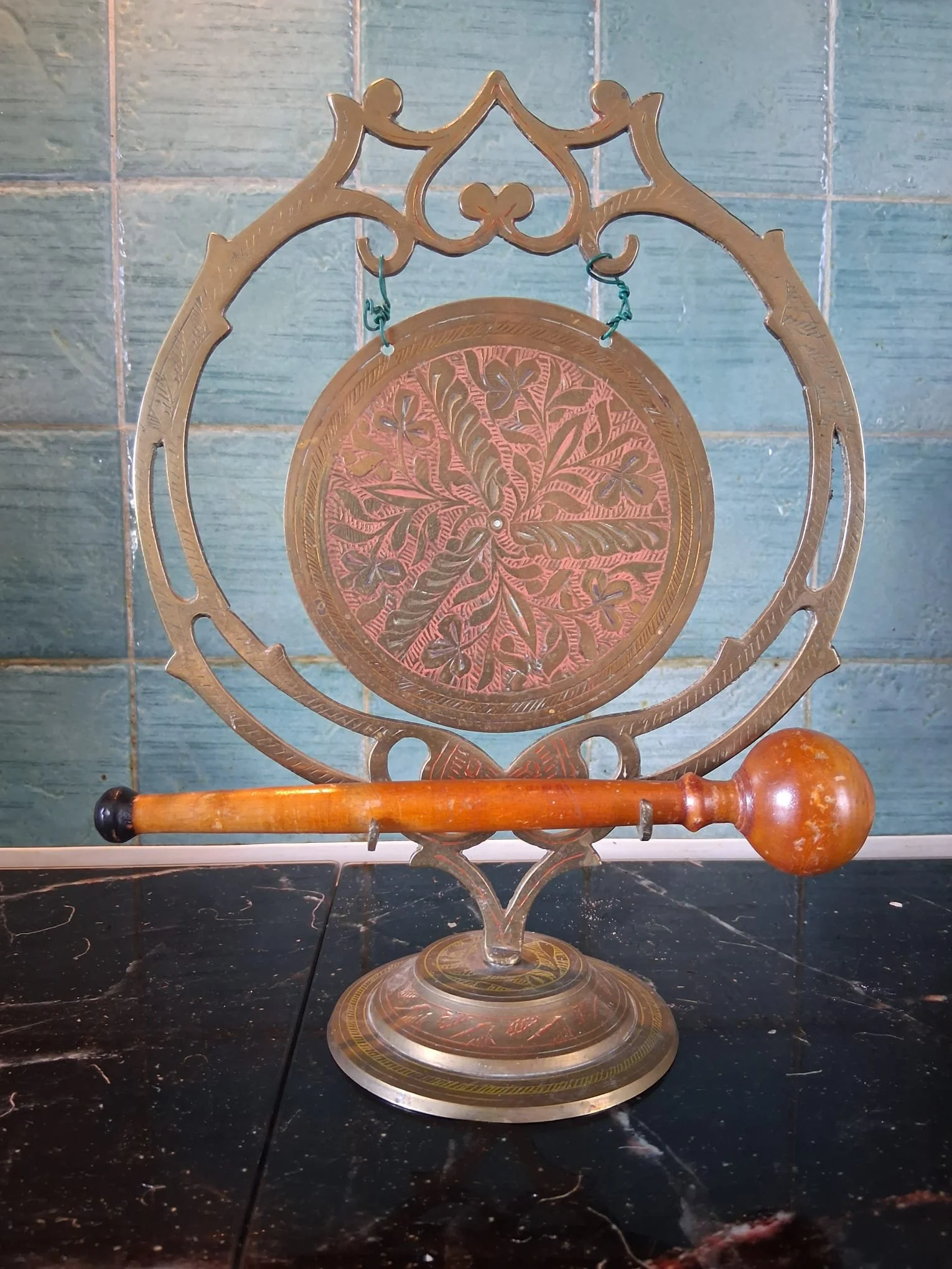 Vintage Indian brass dinner gong