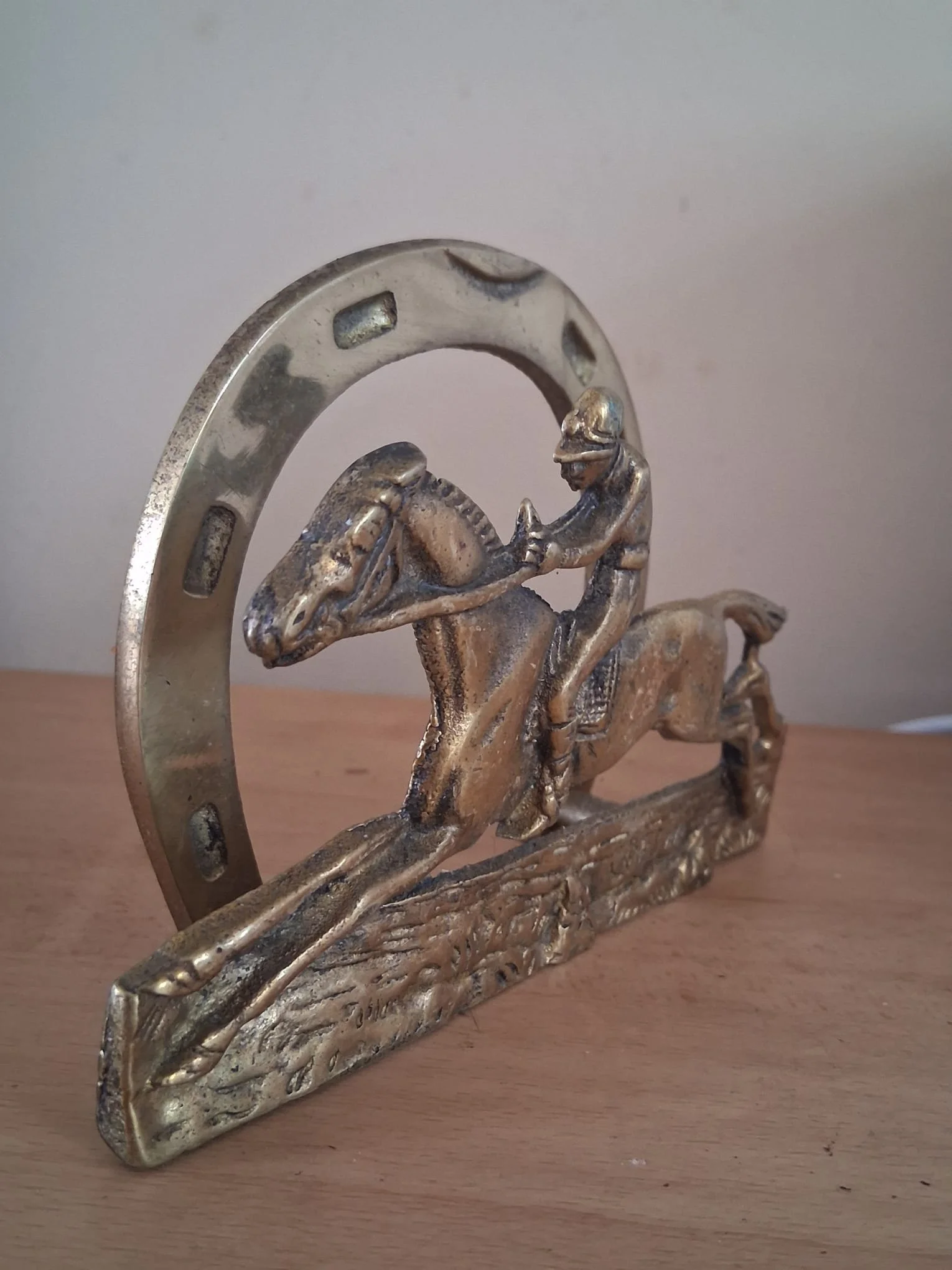 Vintage solid brass letter holder