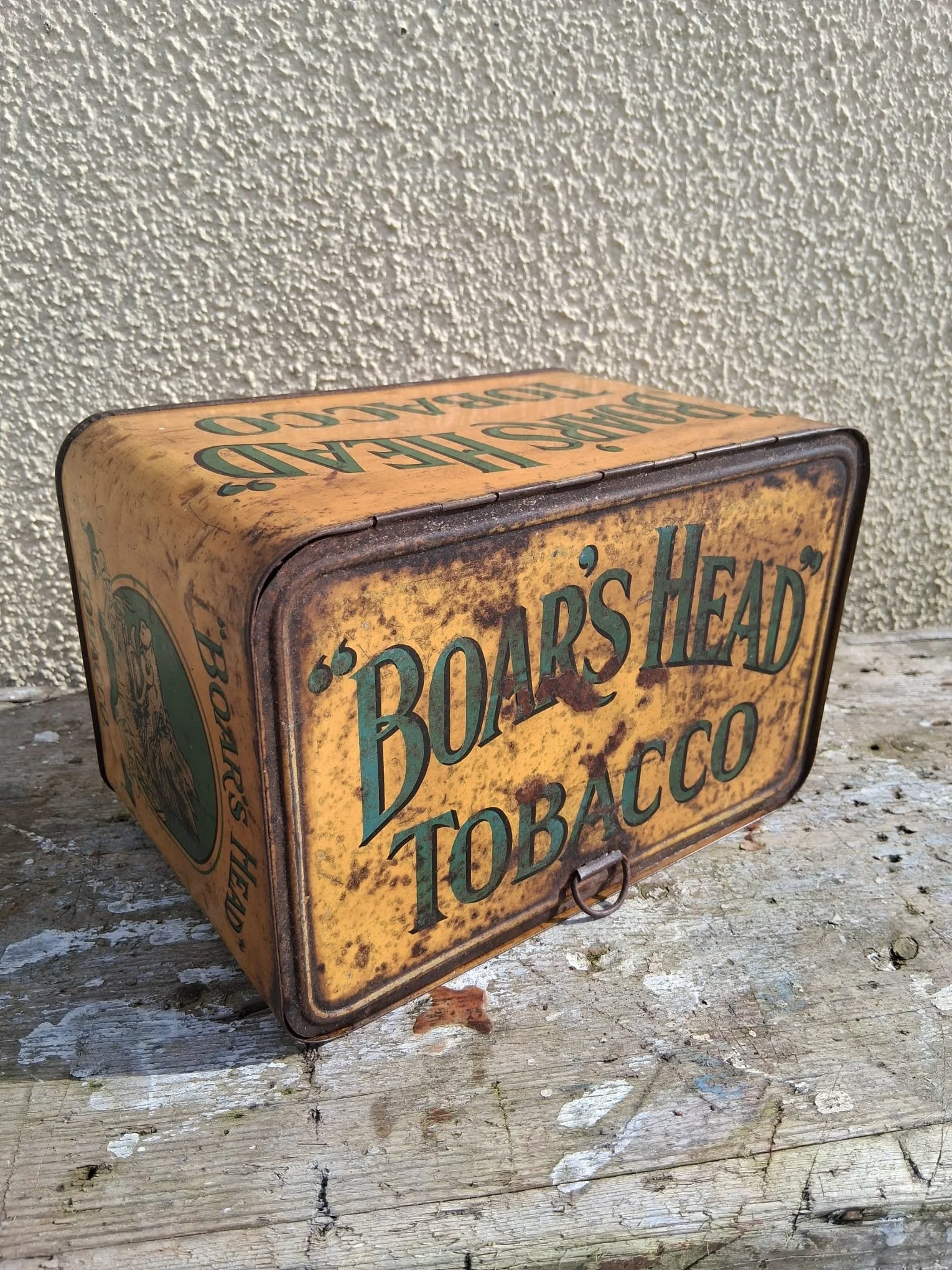 Boars head large counter tin