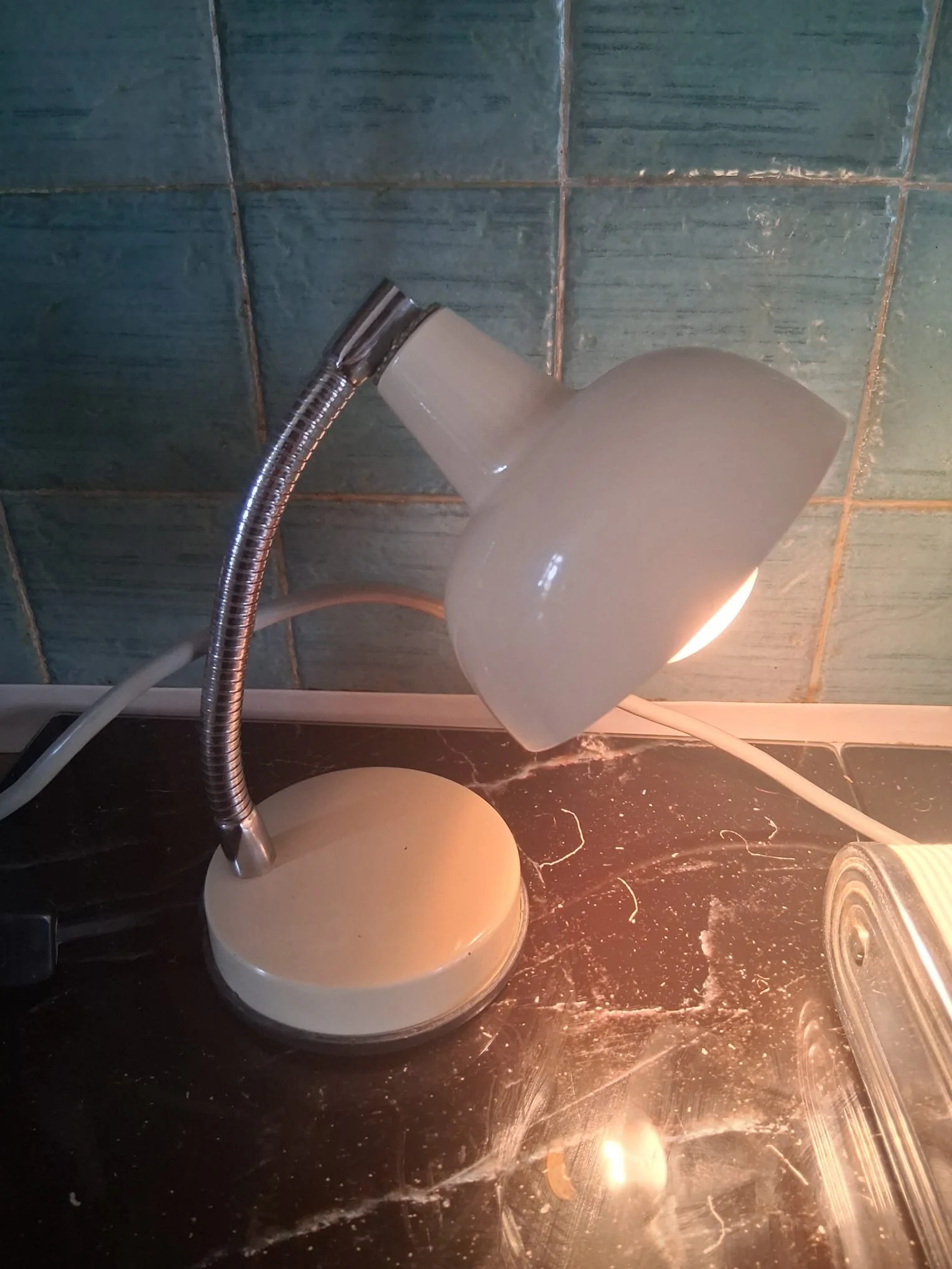 Vintage Italian gooseneck eyeball lamp