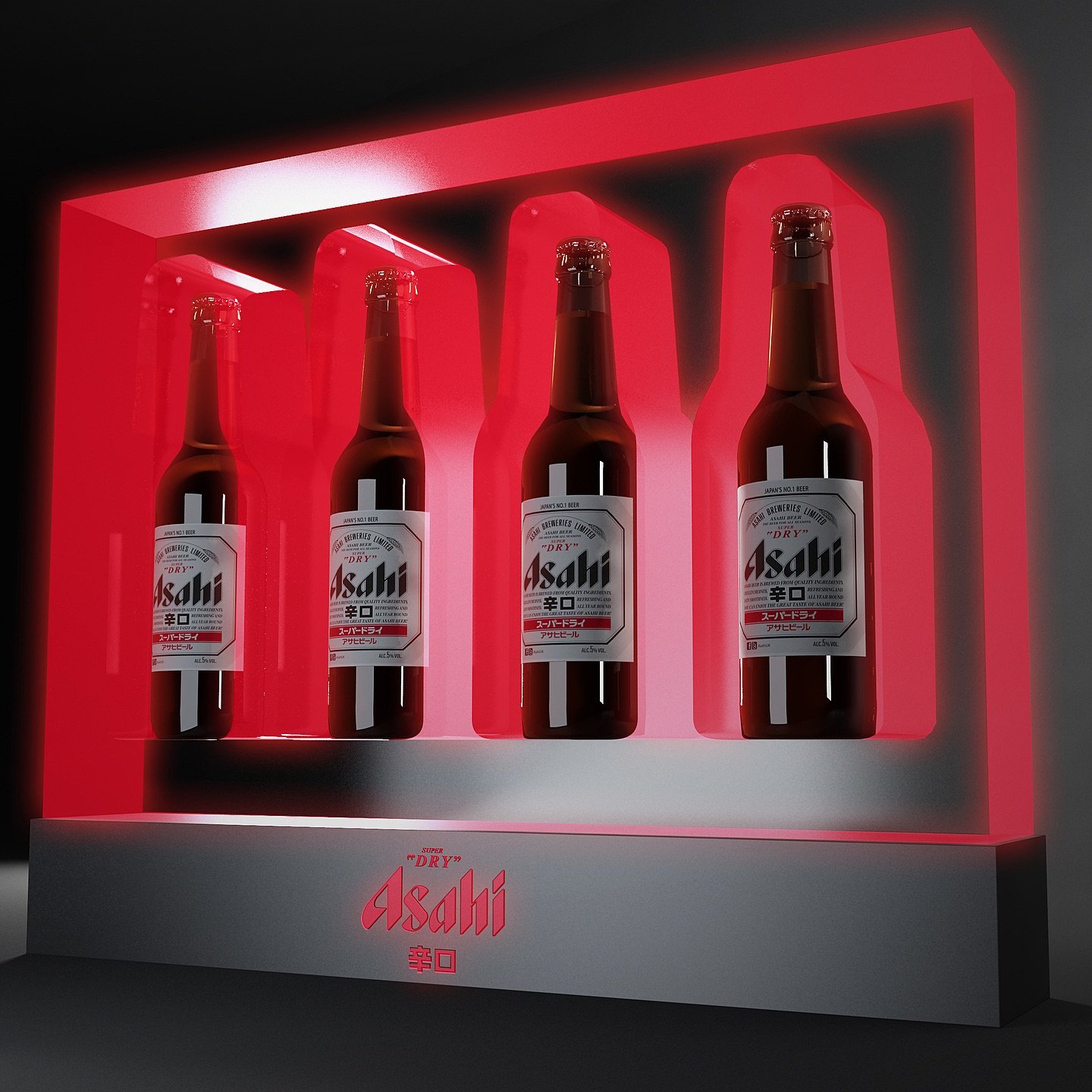 Shelf | fulfilment for drinks brands - Asahi back bar display designed by Learay