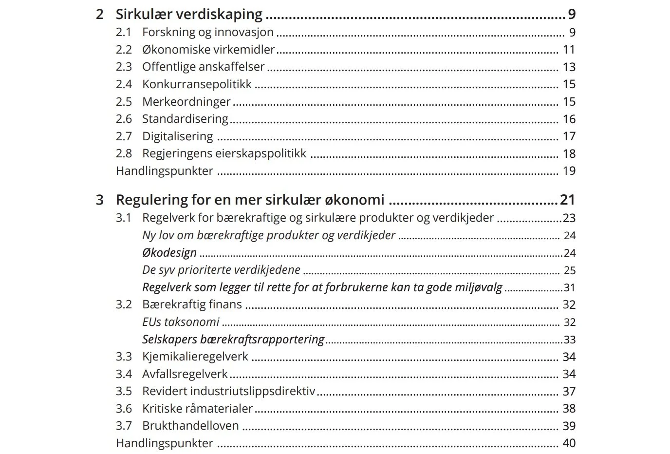 Handlingsplan for rask omstilling til en sirkulær økonomi 