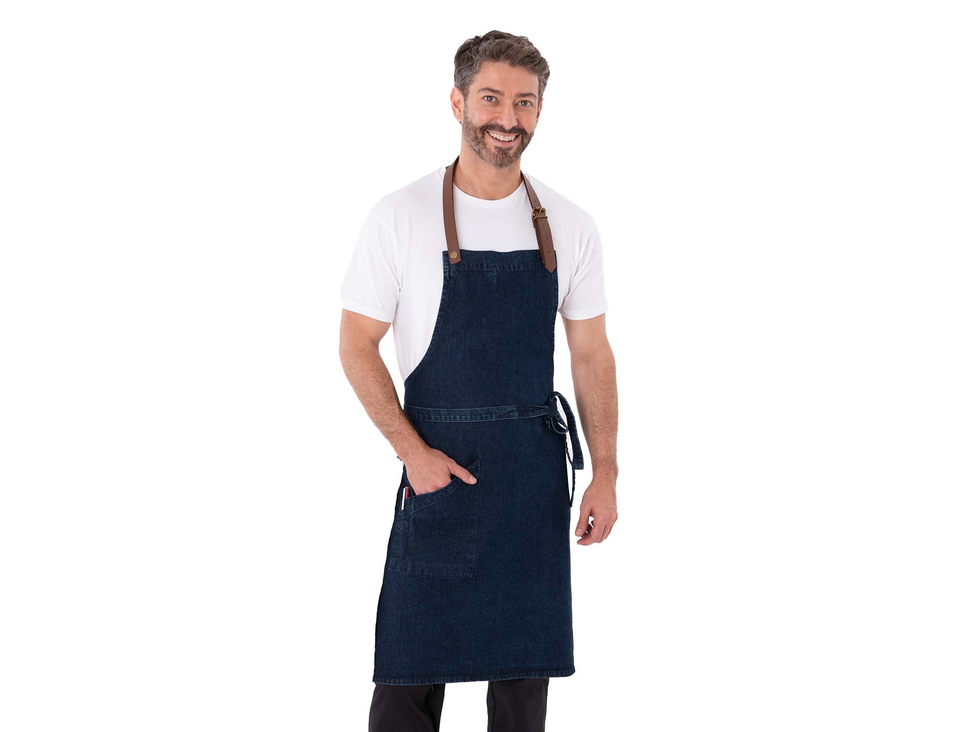 Dennys Large 100% Cotton Stripe Apron Butcher's Cafe Catering Kitchen Chef's Top 