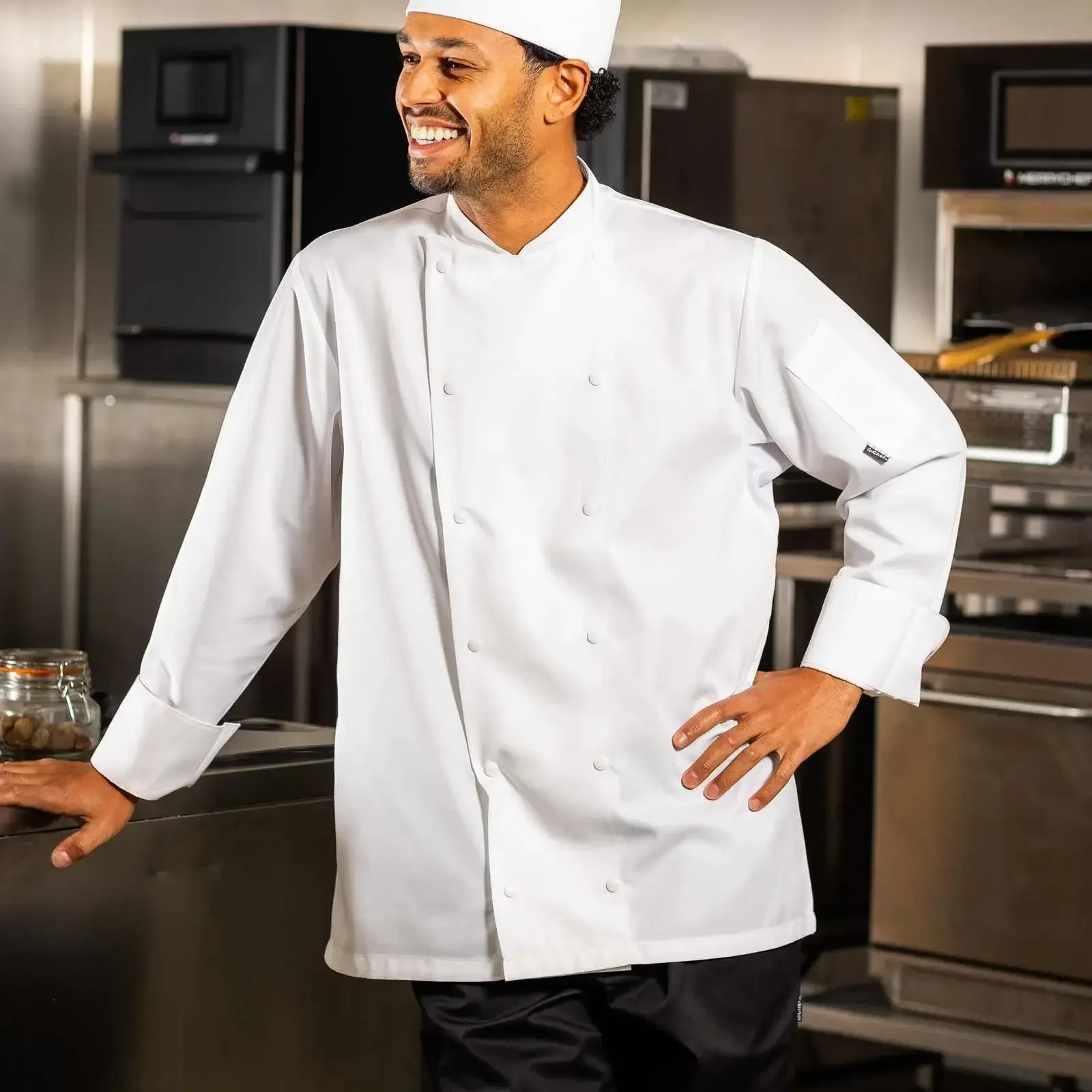 Le Chef Executive Jacket in White Long Sleeve - DE92