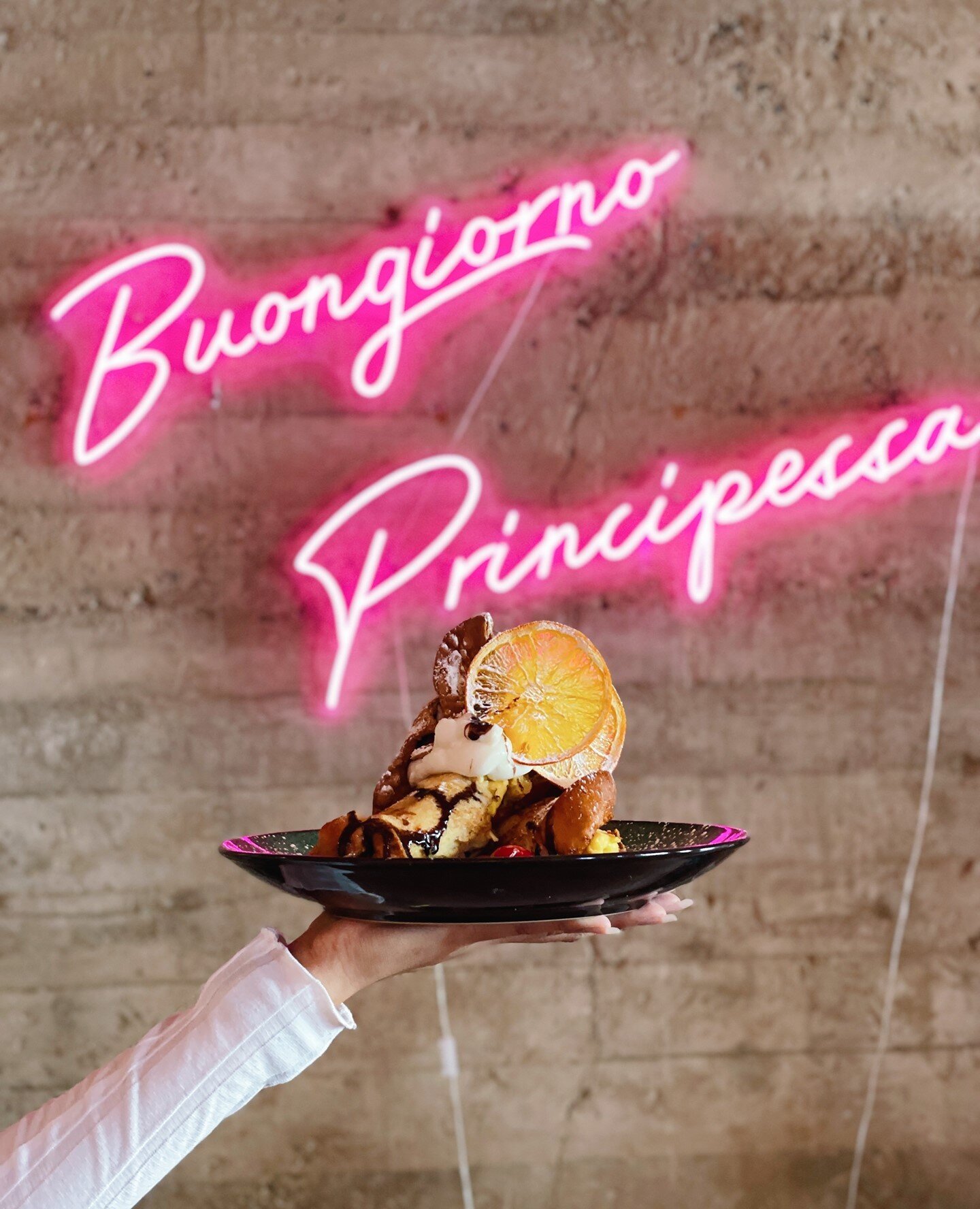 Buongiorno Principessa, we are officially open. 💖⁠
⁠
Come in and see us at your new favorite brunch spot every day from 8AM - 4PM. SEE YOU SOON!⁠
⁠
#BreakfastAndBubbles #TasteTheStars #BuongiornoPrincipessa #SanDiegoBrunch⁠