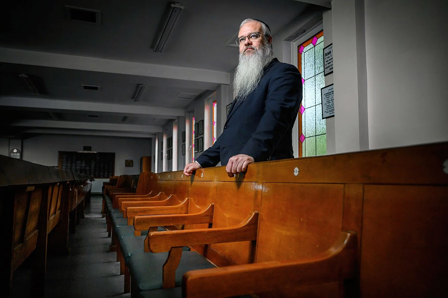 Environmental portrait of Rabbi Daniel Walker with natural light
