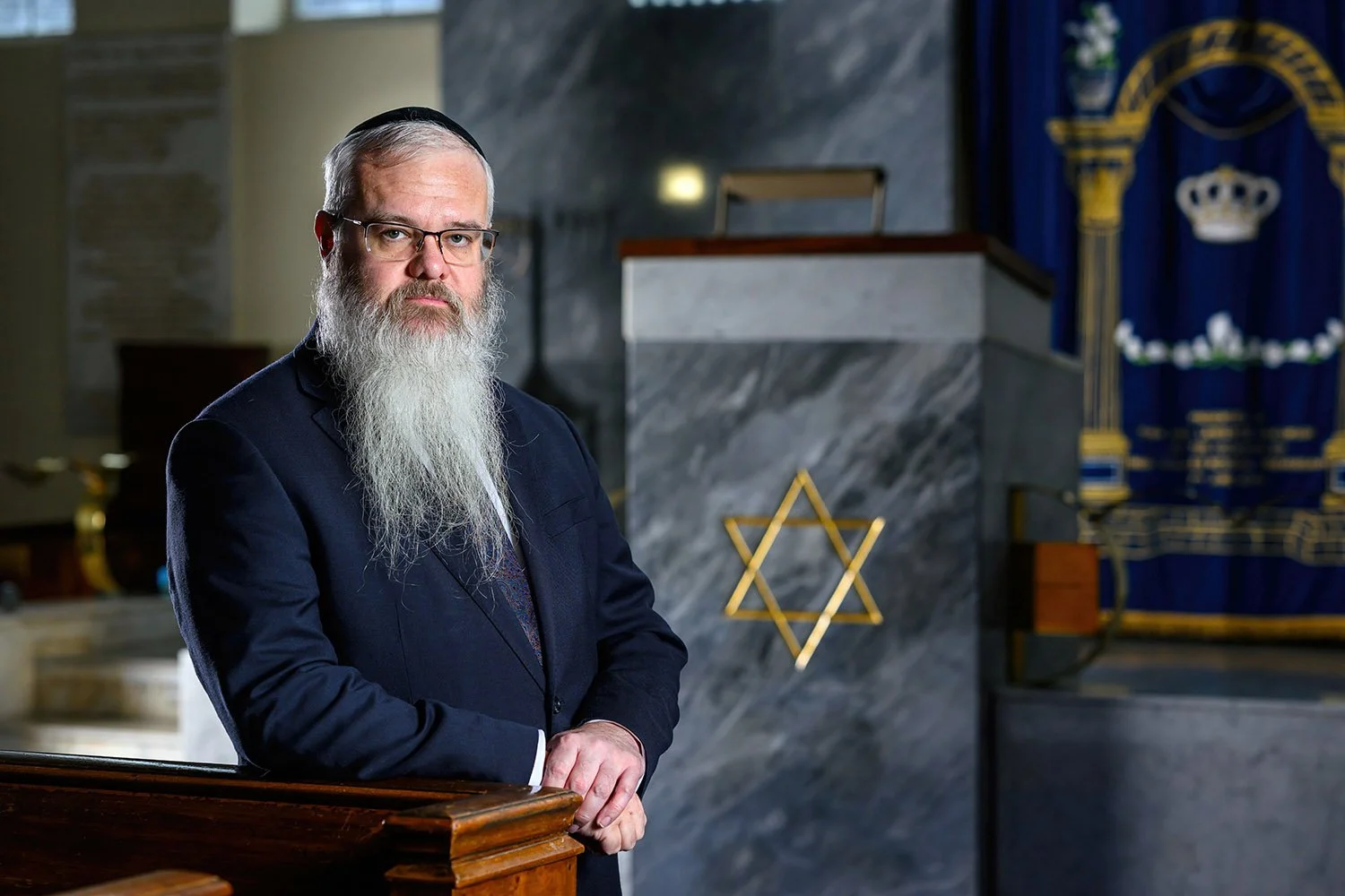 Rabbi Daniel Walker photographed on location following incident