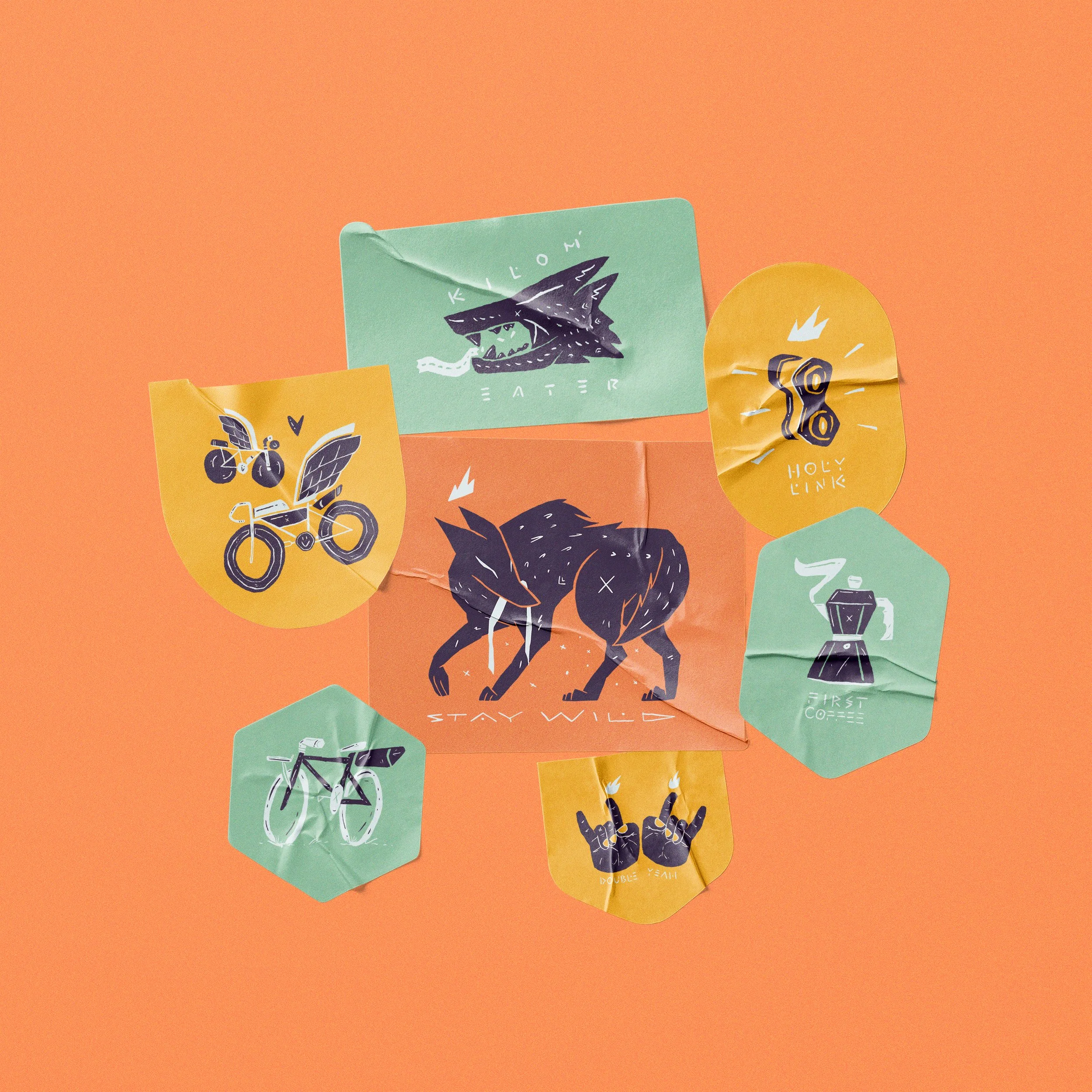 Bikepacking stickers pack