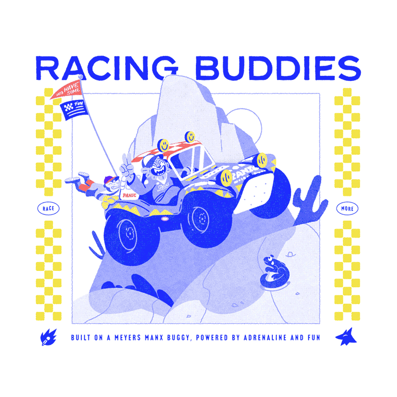 Racing Buddies poster & merchandisings