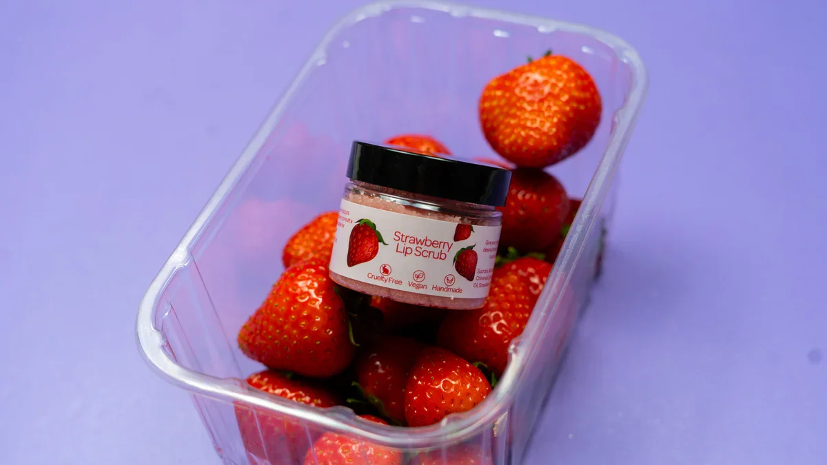 Strawberry lip scrub