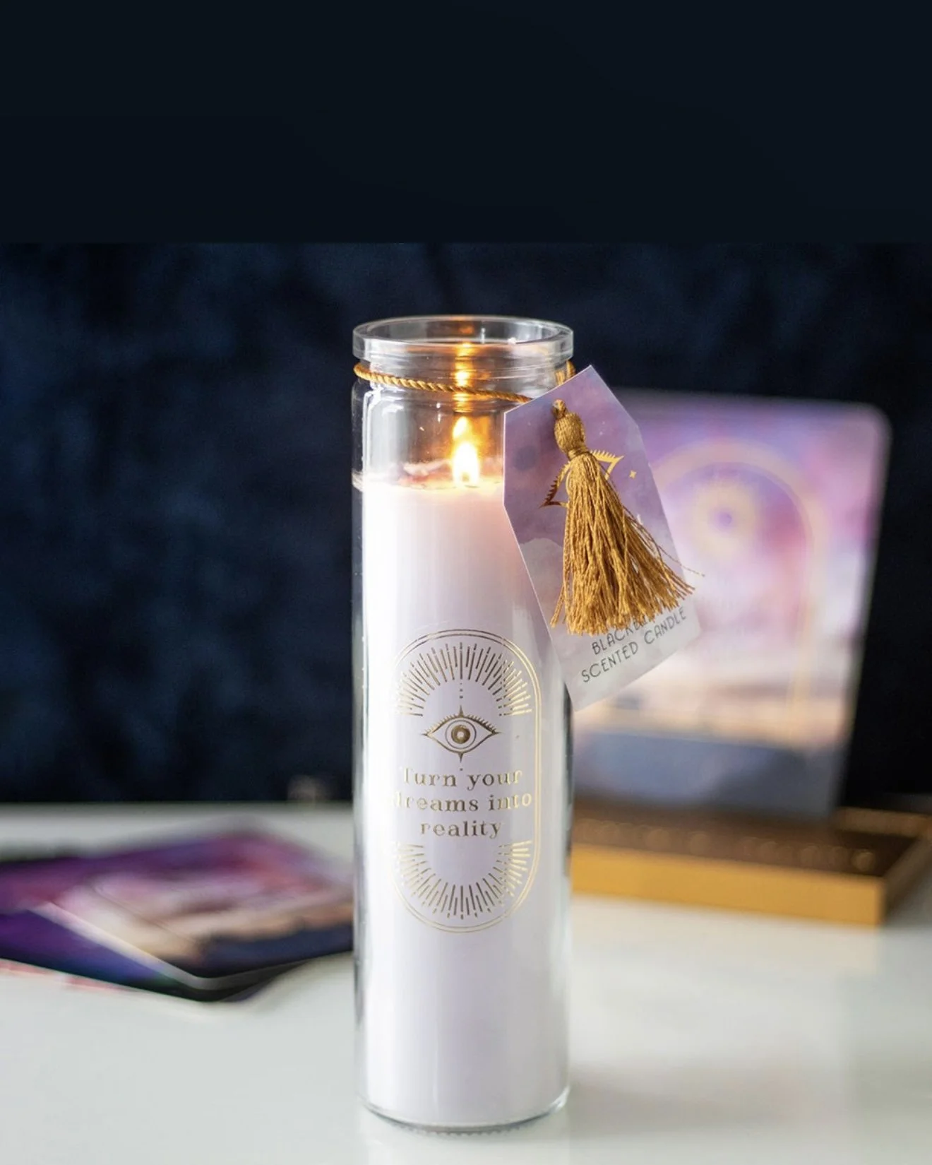 BlackBerry tube with amythyst candles