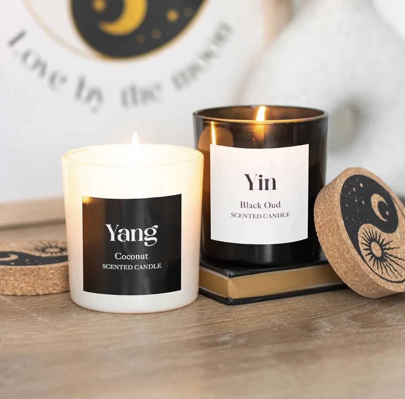 Yin Yang candle duo