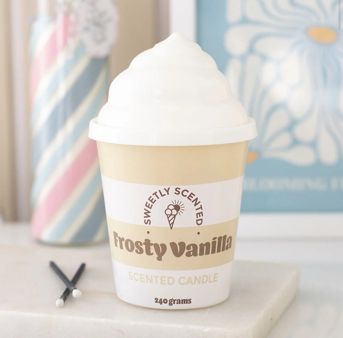 Frosty Vanilla Ice Cream Scented Candle