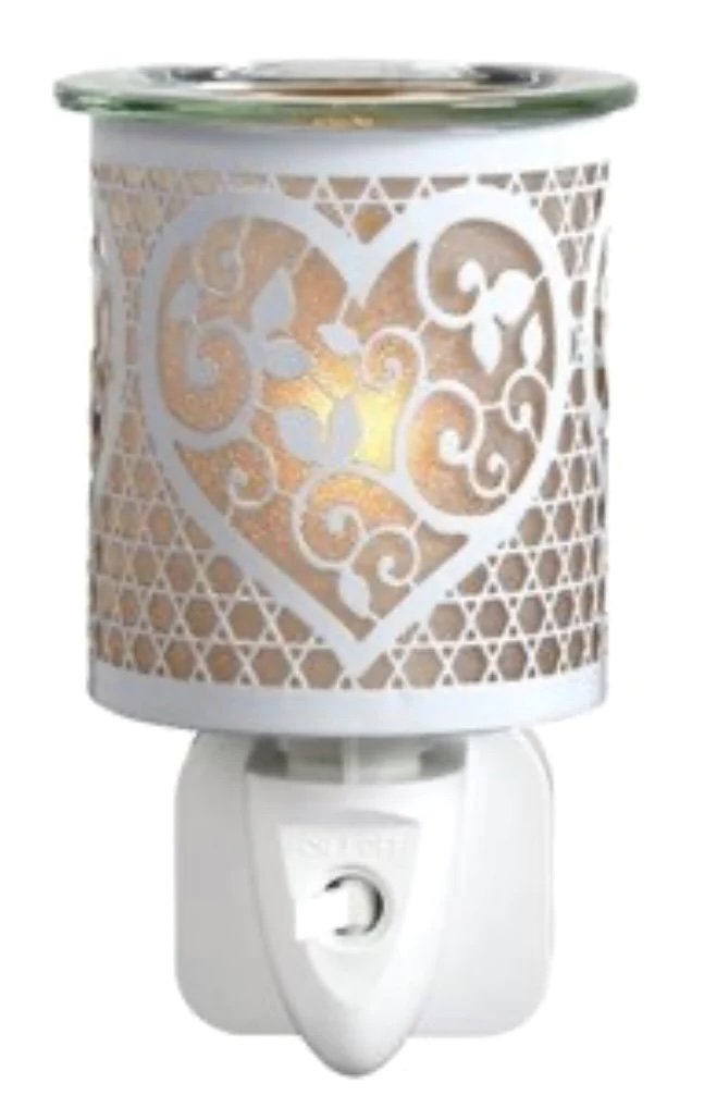 Plug in white heart burner