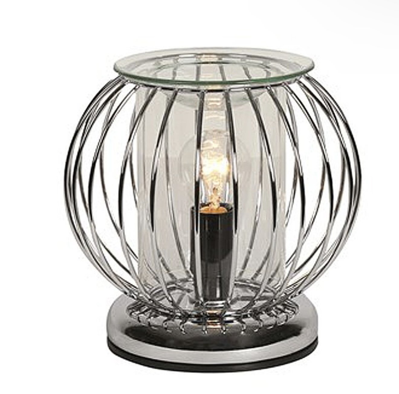 Chrome sphere wax melt burner