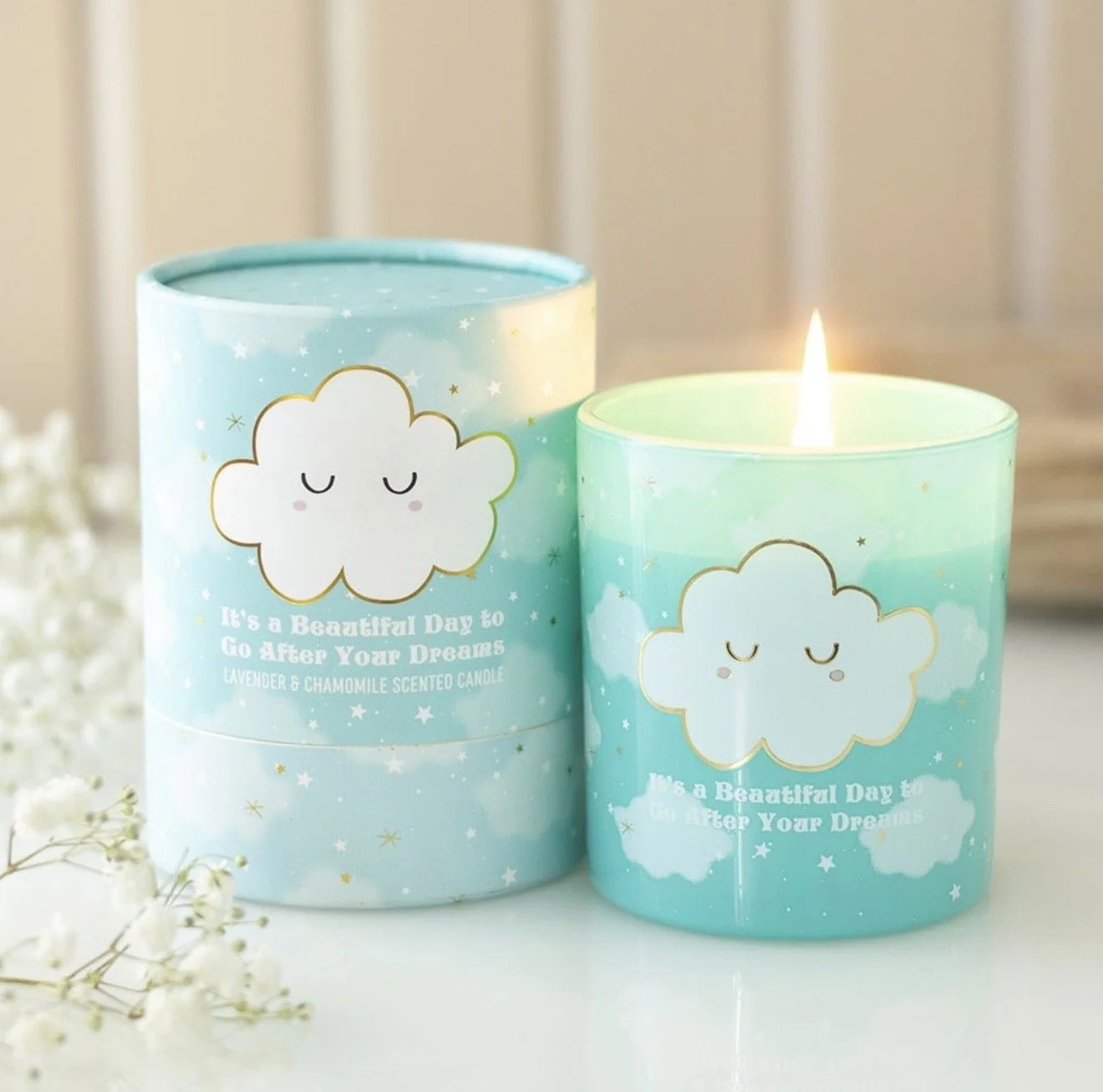 Cloud Print Lavender And Chamomile Candle