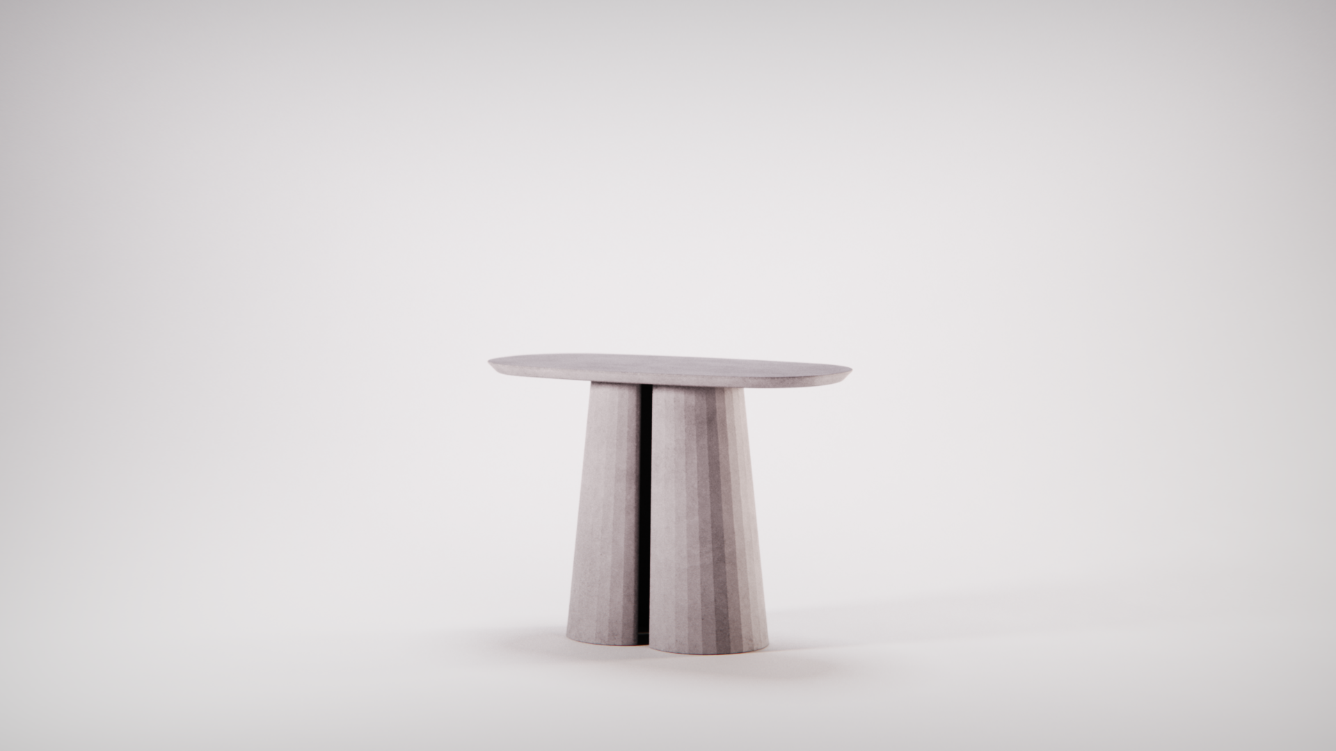 Fusto Oval Coffe Table I designed by Marialaura Rossiello Studio Irvine 80x40x58 Powder (2).png