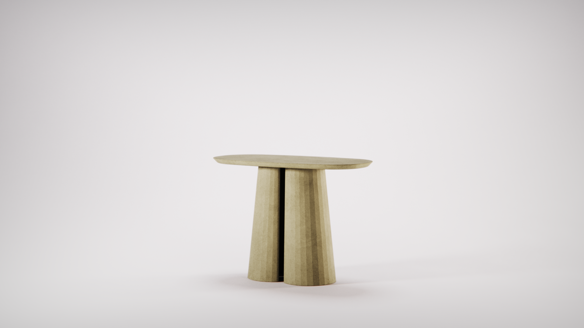Fusto Oval Coffe Table I designed by Marialaura Rossiello Studio Irvine 80x40x58 Cream (2).png
