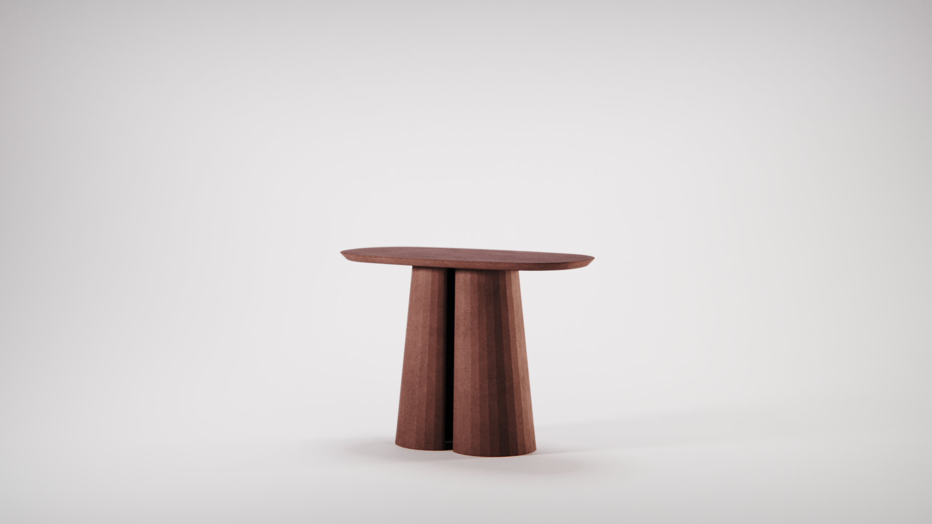 Fusto Oval Coffe Table I designed by Marialaura Rossiello Studio Irvine 80x40x58 Brick (2).png