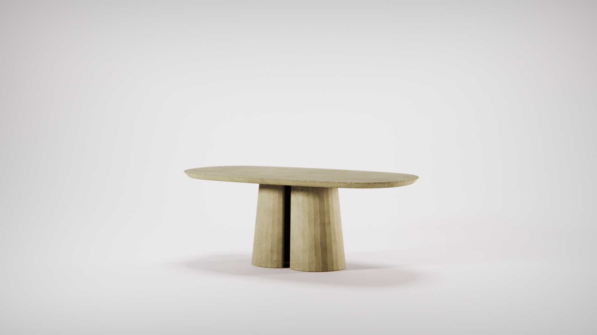 Fusto Oval Coffee Table II designed by Marialaura Rossiello Studio Irvine 100x50x38 Cream (2).png