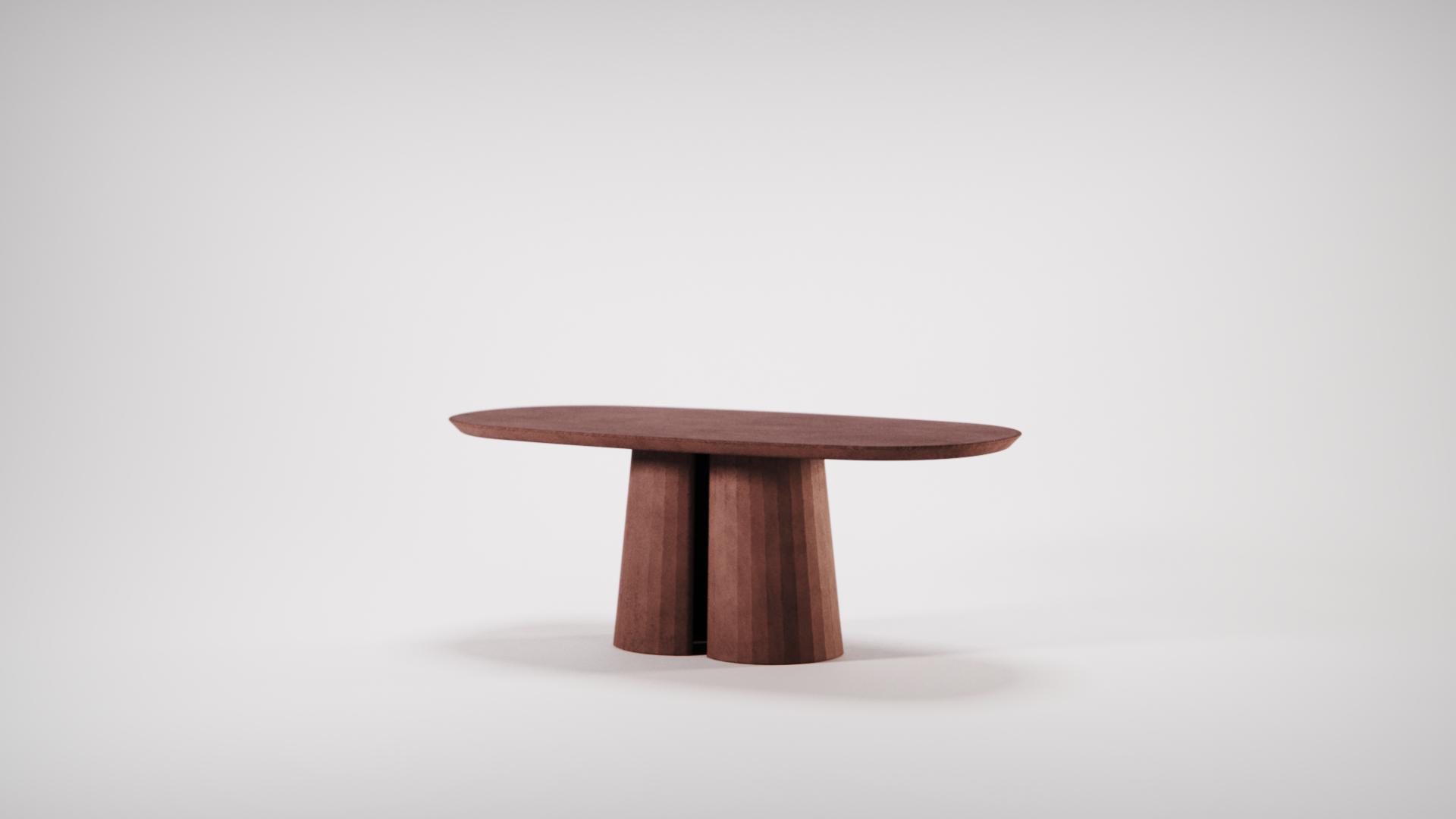 Fusto Oval Coffe Table II designed by Marialaura Rossiello Studio Irvine 100x50x38 Brick (2).png